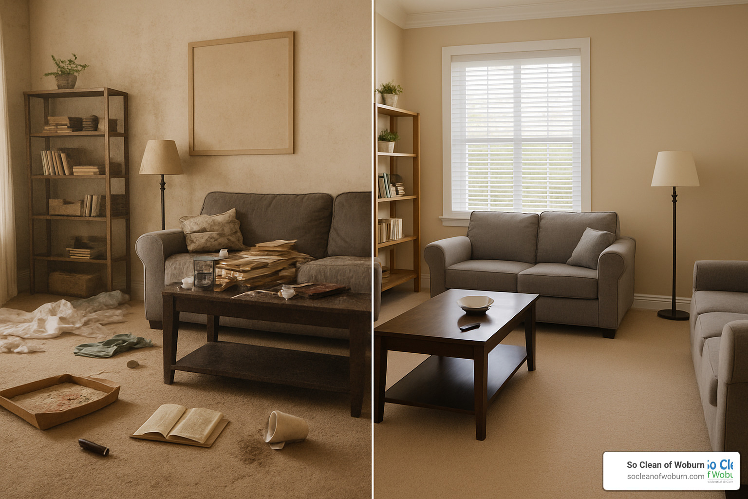 before and after home cleaning results - happy cleaning services