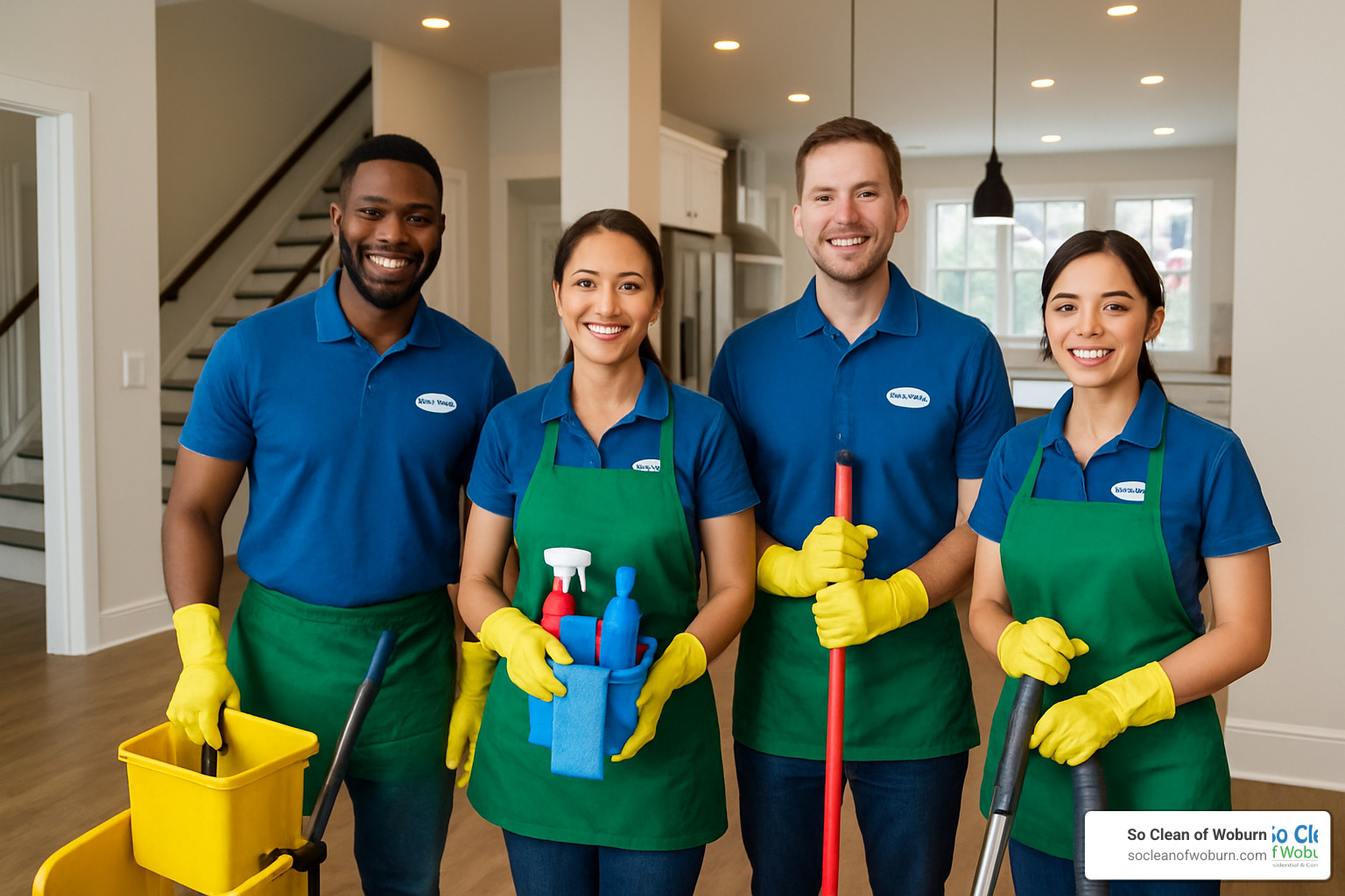 professional cleaning team - happy cleaning services