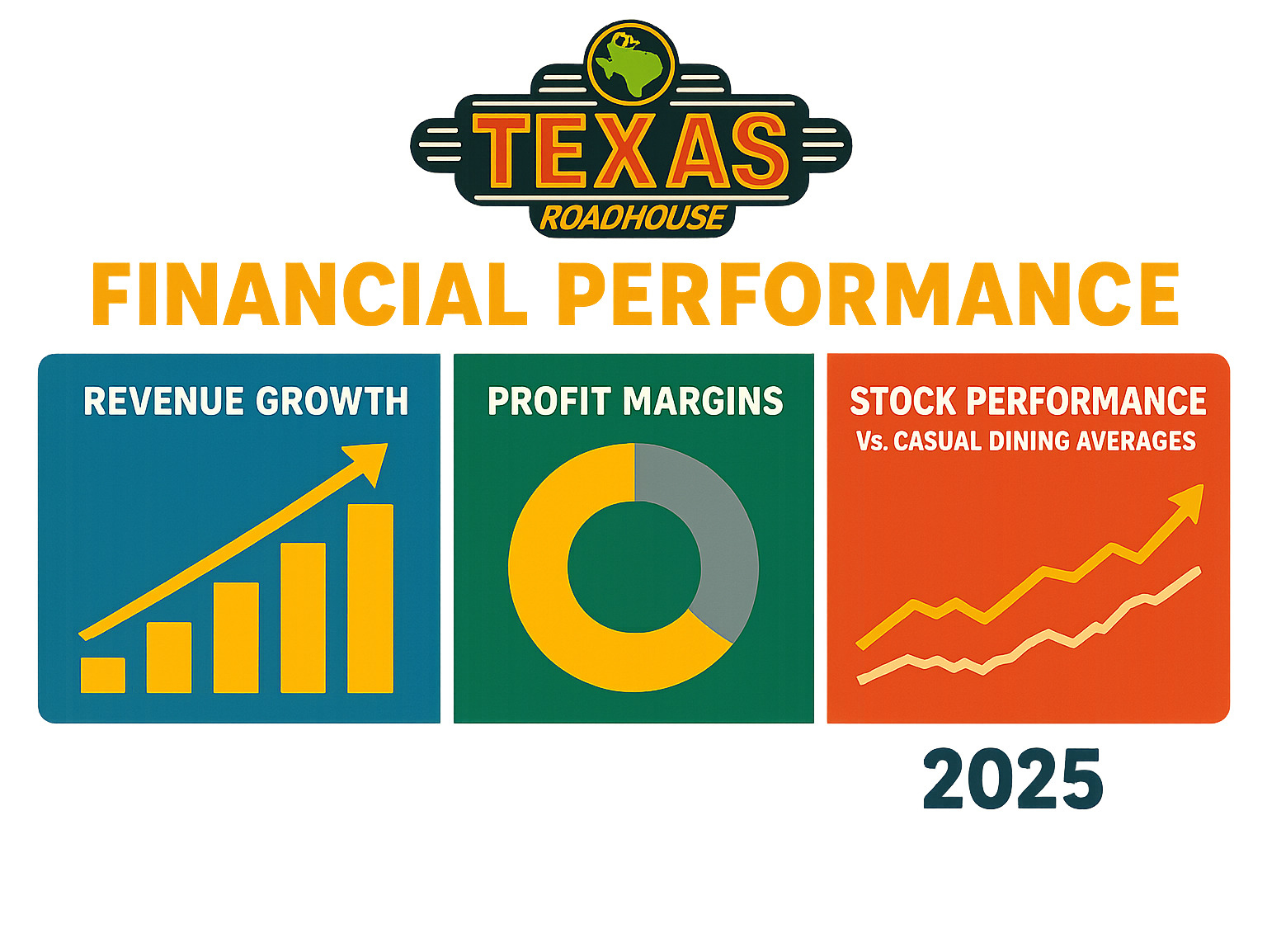 Financial performance infographic showing Texas Roadhouse's revenue growth, profit margins, and stock performance compared to casual dining industry averages - texas roadhouse infographic 