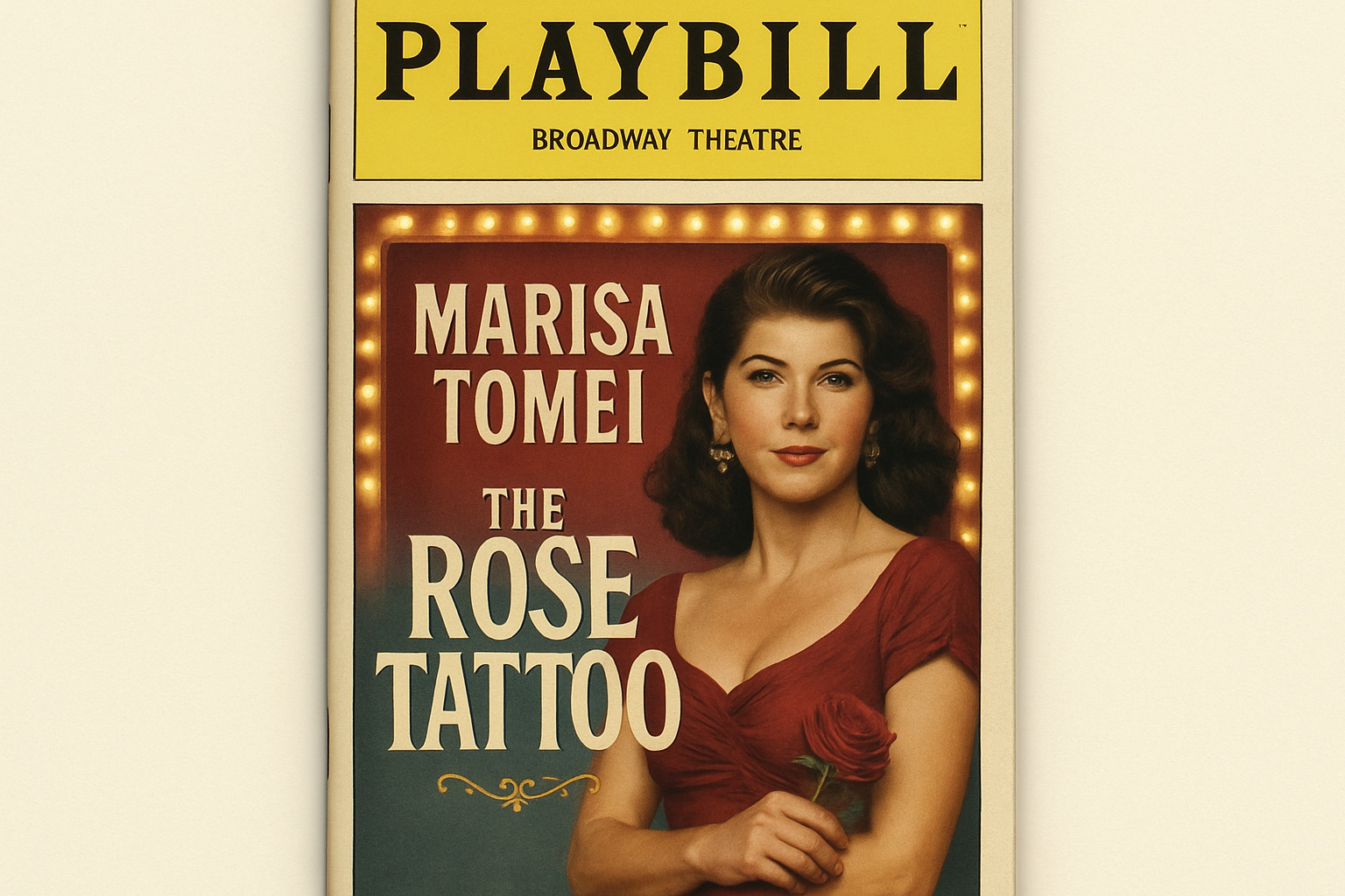 Rose Tattoo Broadway playbill featuring Marisa Tomei - marisa tomei