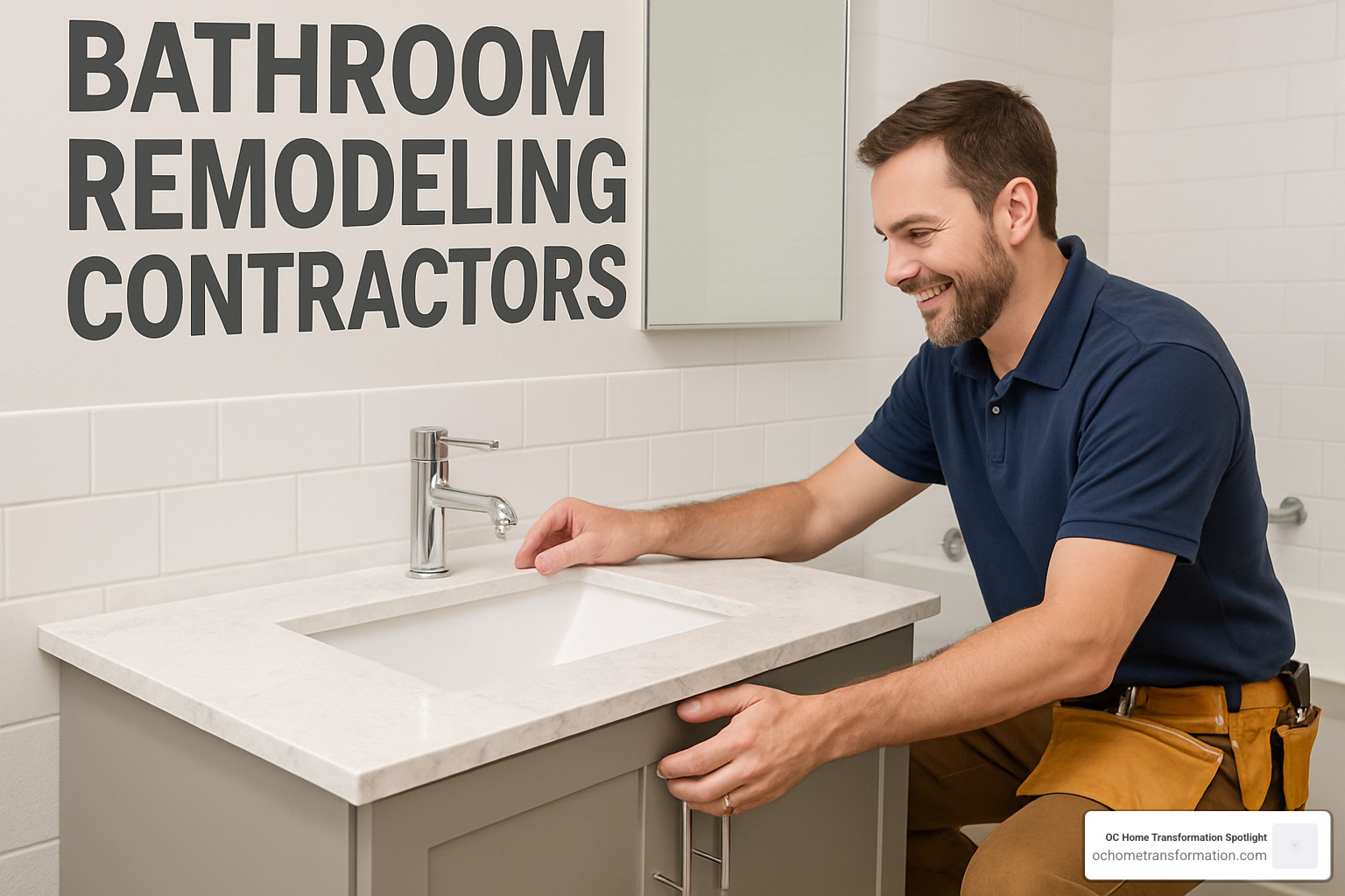 homeowner checking online reviews - bathroom remodeling contractors