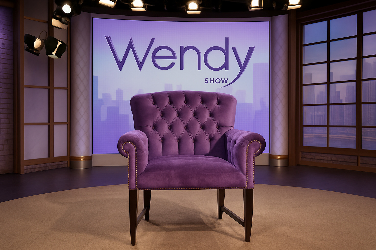 The iconic purple chair from The Wendy Williams Show set - wendy williams The iconic purple chair from The Wendy Williams Show set - wendy williams