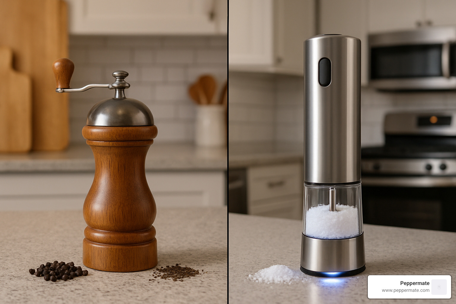 Manual vs electric salt and pepper grinders comparison - salt and pepper grinders