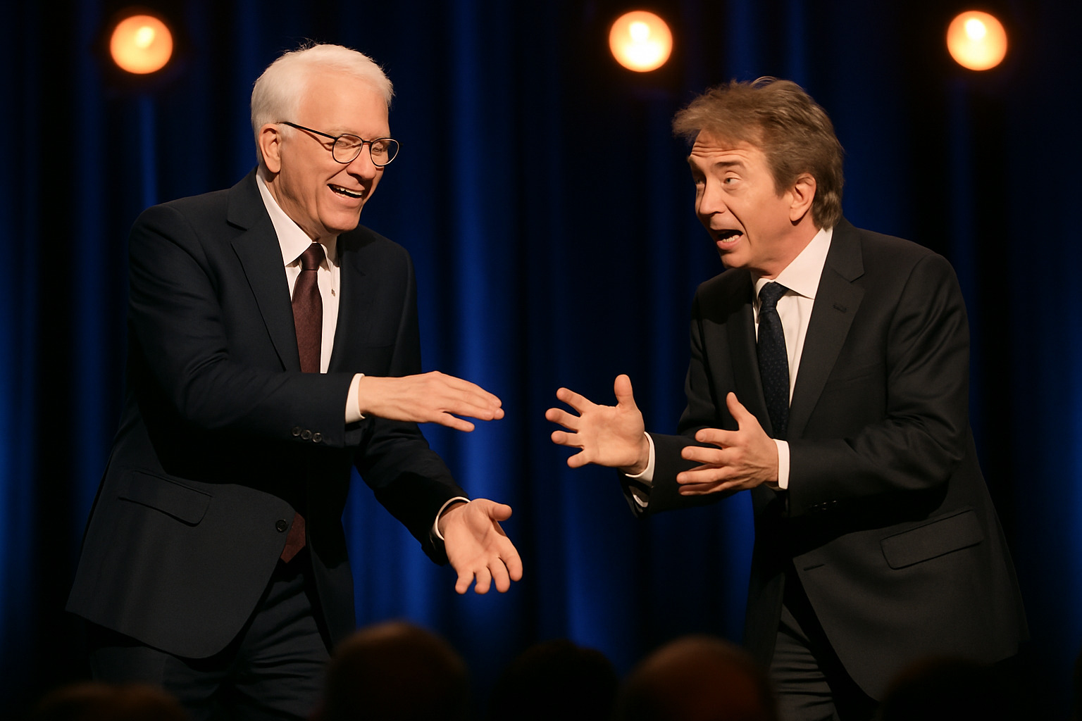 Steve Martin and Martin Short performing together on stage - martin short Steve Martin and Martin Short performing together on stage - martin short