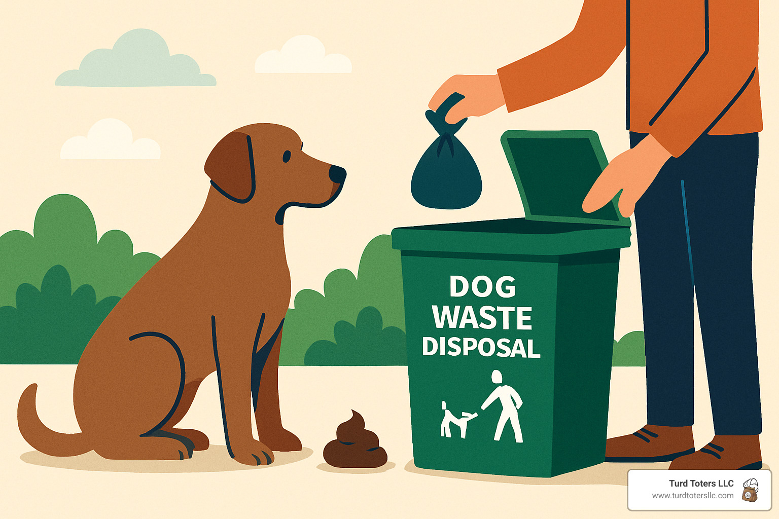 Owner adding enzyme tablet to in-ground waste digester system - dog waste disposal