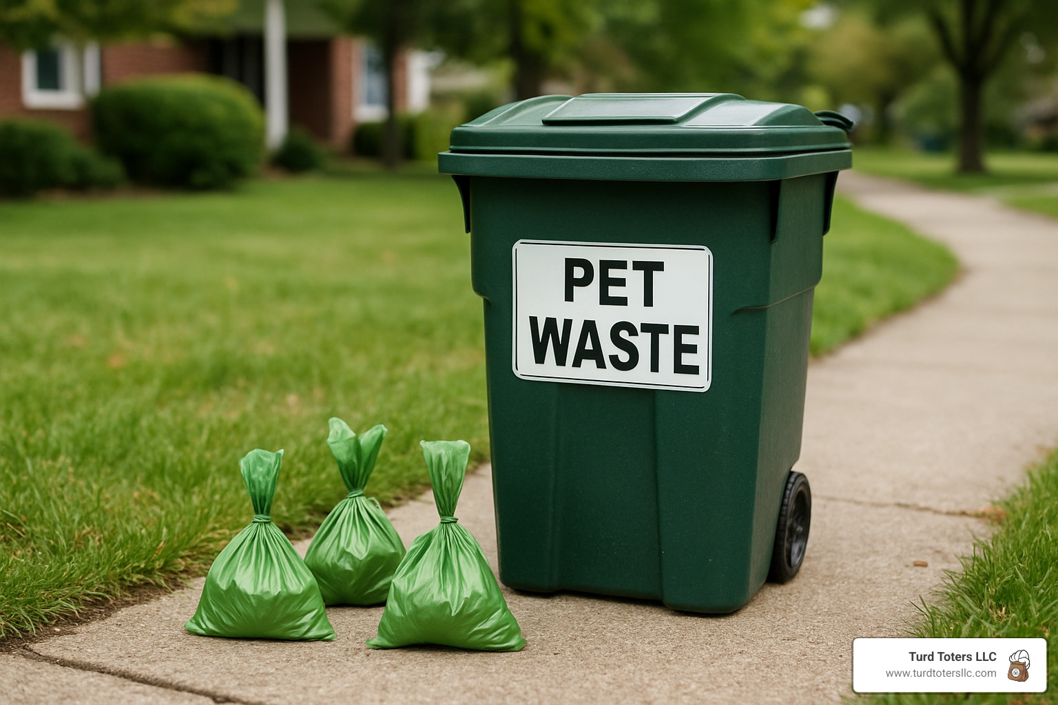 Secure trash bin with pet waste disposal bags - pet waste clean up