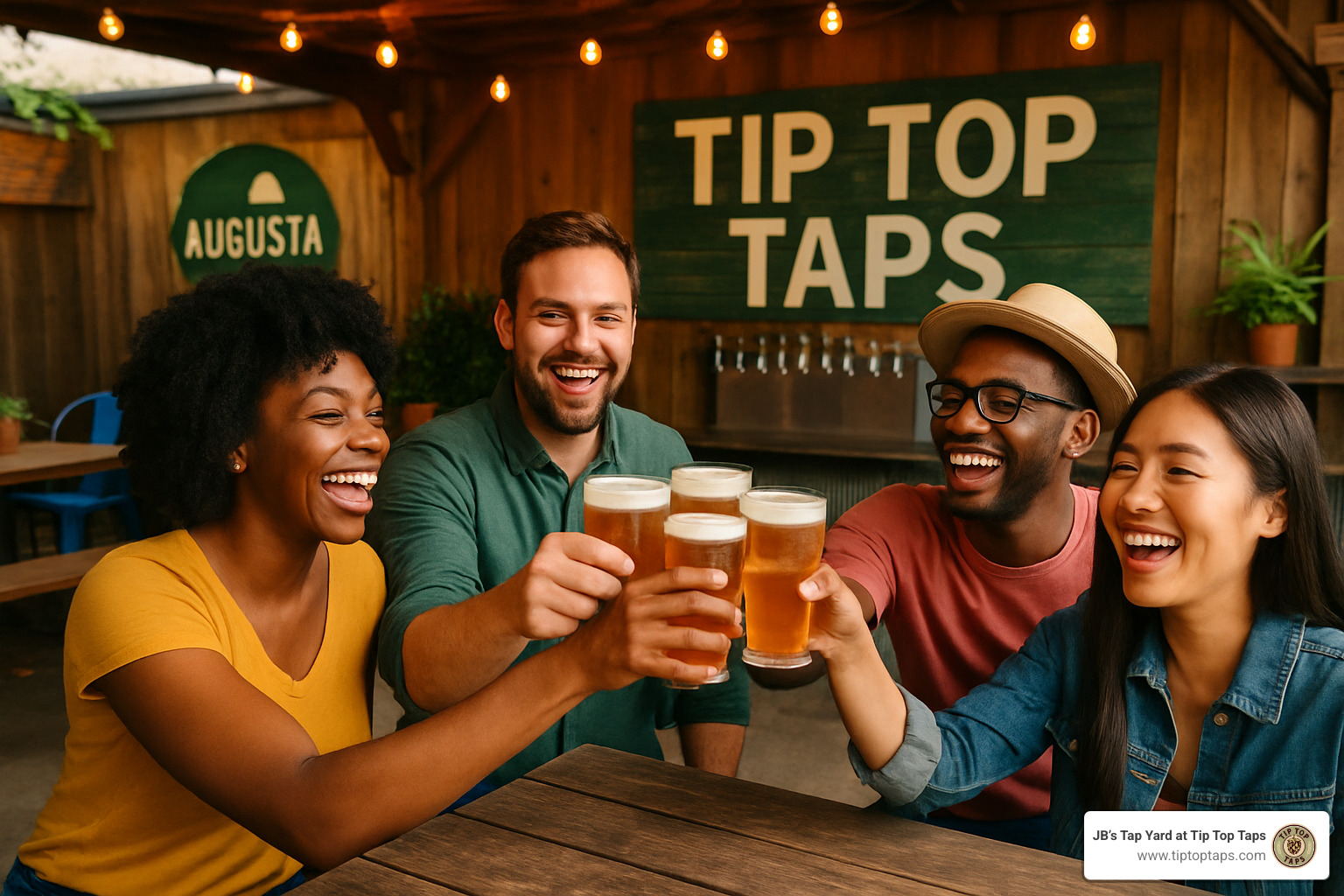 people cheering with craft beer glasses at Tip Top Taps - augusta beerfest 2025