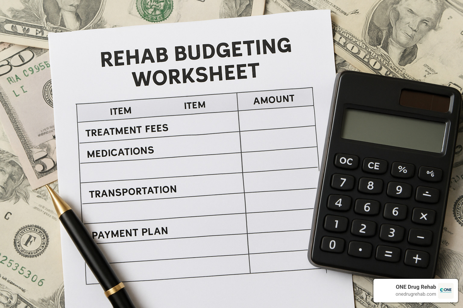 budgeting worksheet for rehab costs - find rehab without insurance
