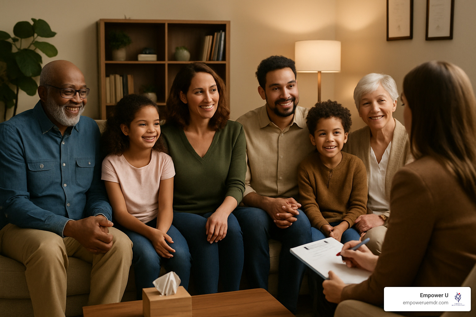 multigenerational family in therapy session - bicultural therapy
