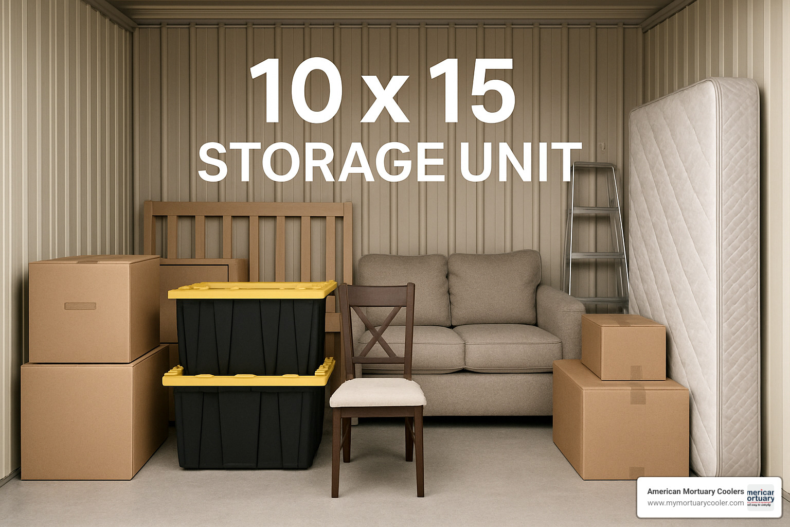 Organized storage unit with labeled shelves and clear aisles - 10 x 15 storage unit