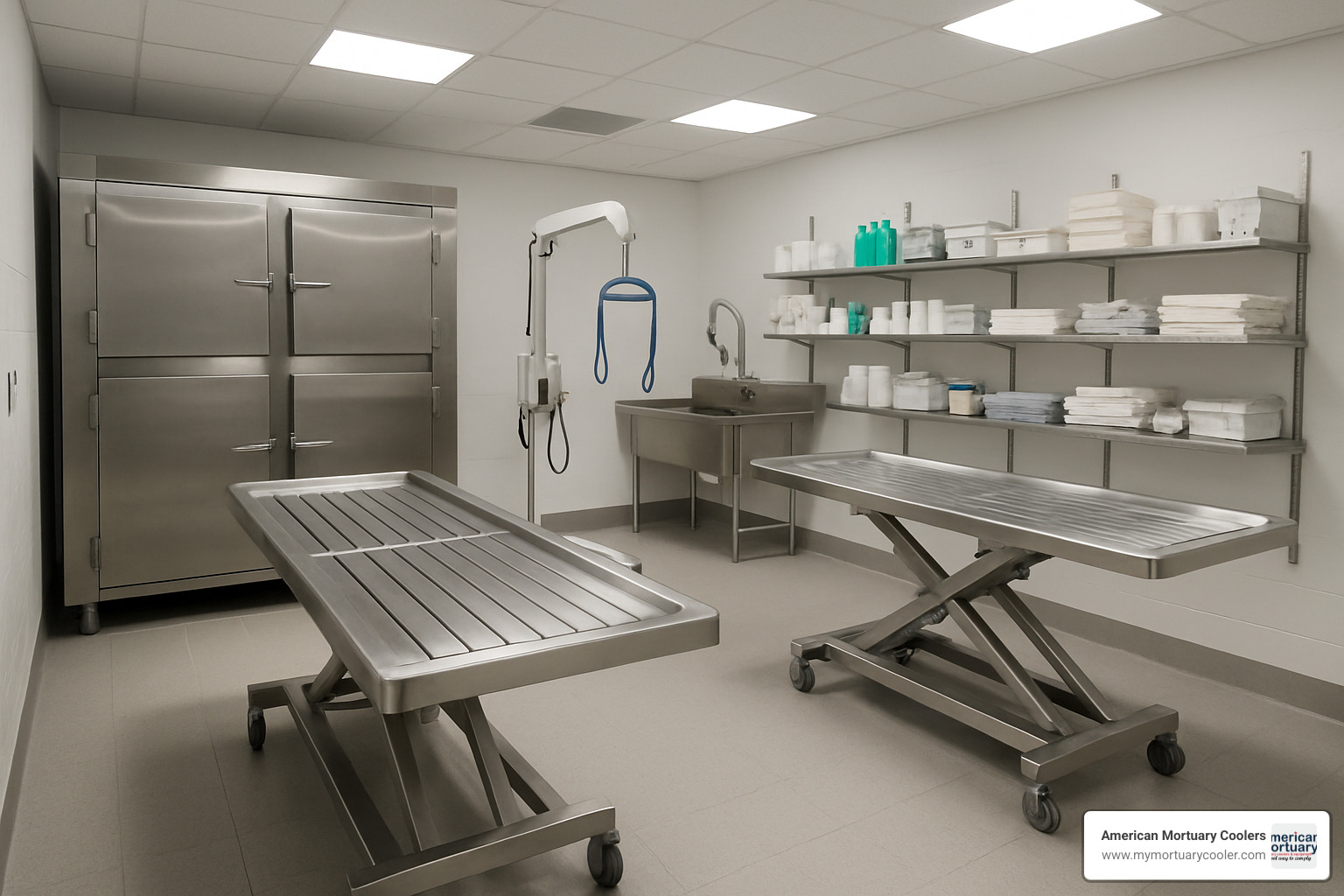 modern prep room setup - funeral supply equipment