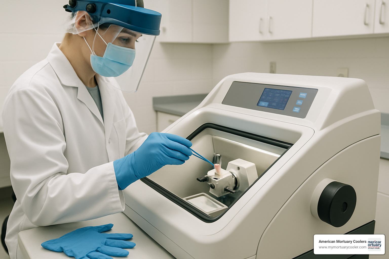 Frozen section cryostat with proper safety equipment and specimen handling setup - histology dissection categories pdf