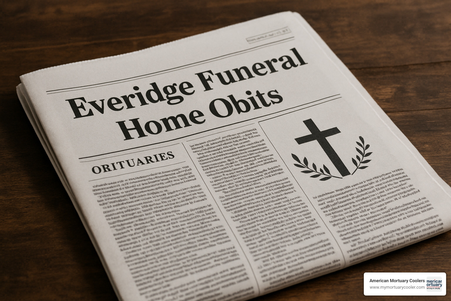 sample obituary page layout showing biography, service details, and interactive options - everidge funeral home obits
