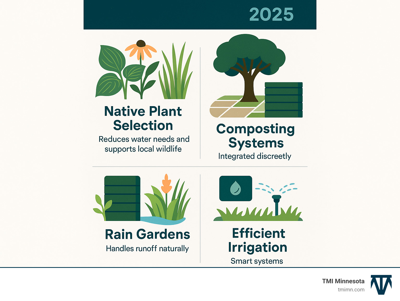sustainable landscaping practices infographic - Contemporary garden styles infographic 