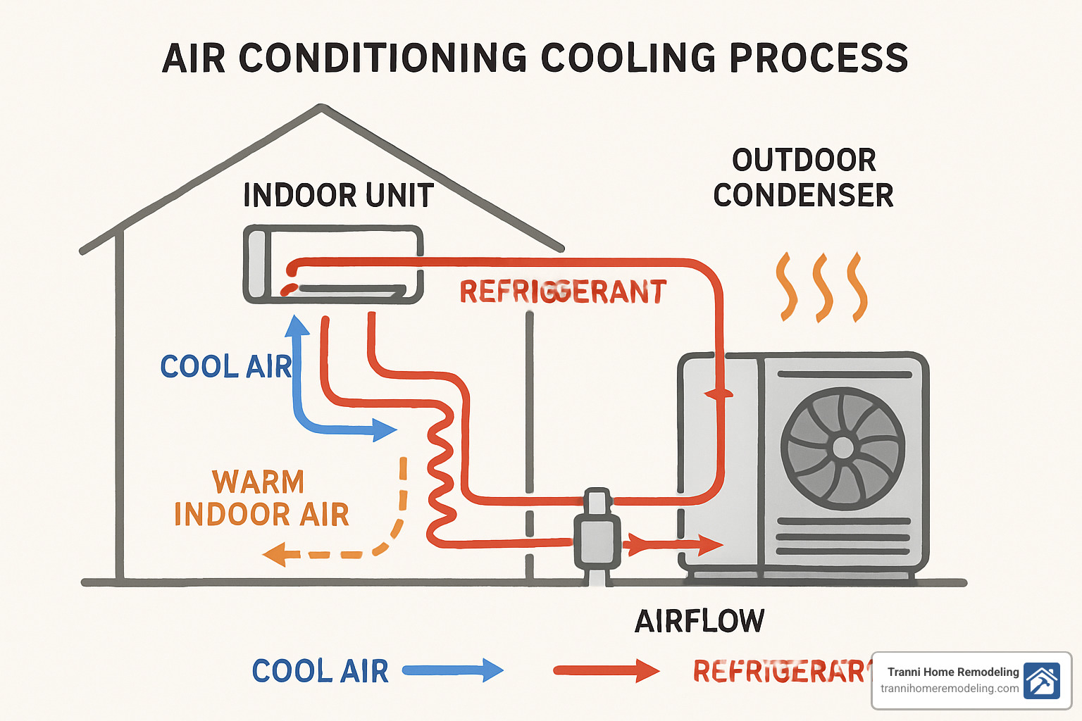 Air conditioning cooling process - heating ventilation and air conditioning