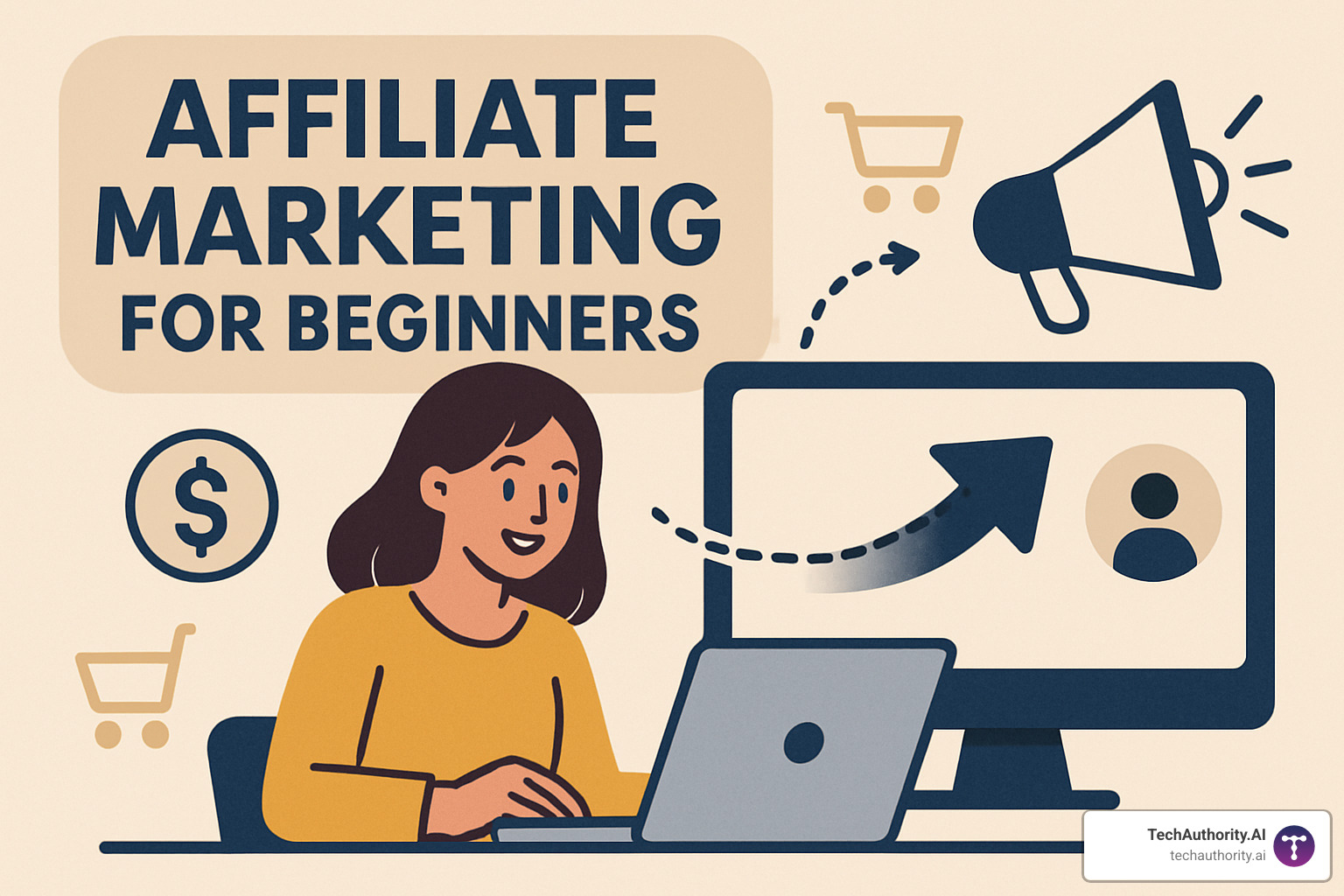 Visual representation of commission flow from customer purchase through affiliate network to affiliate payout - affiliate marketing for beginners