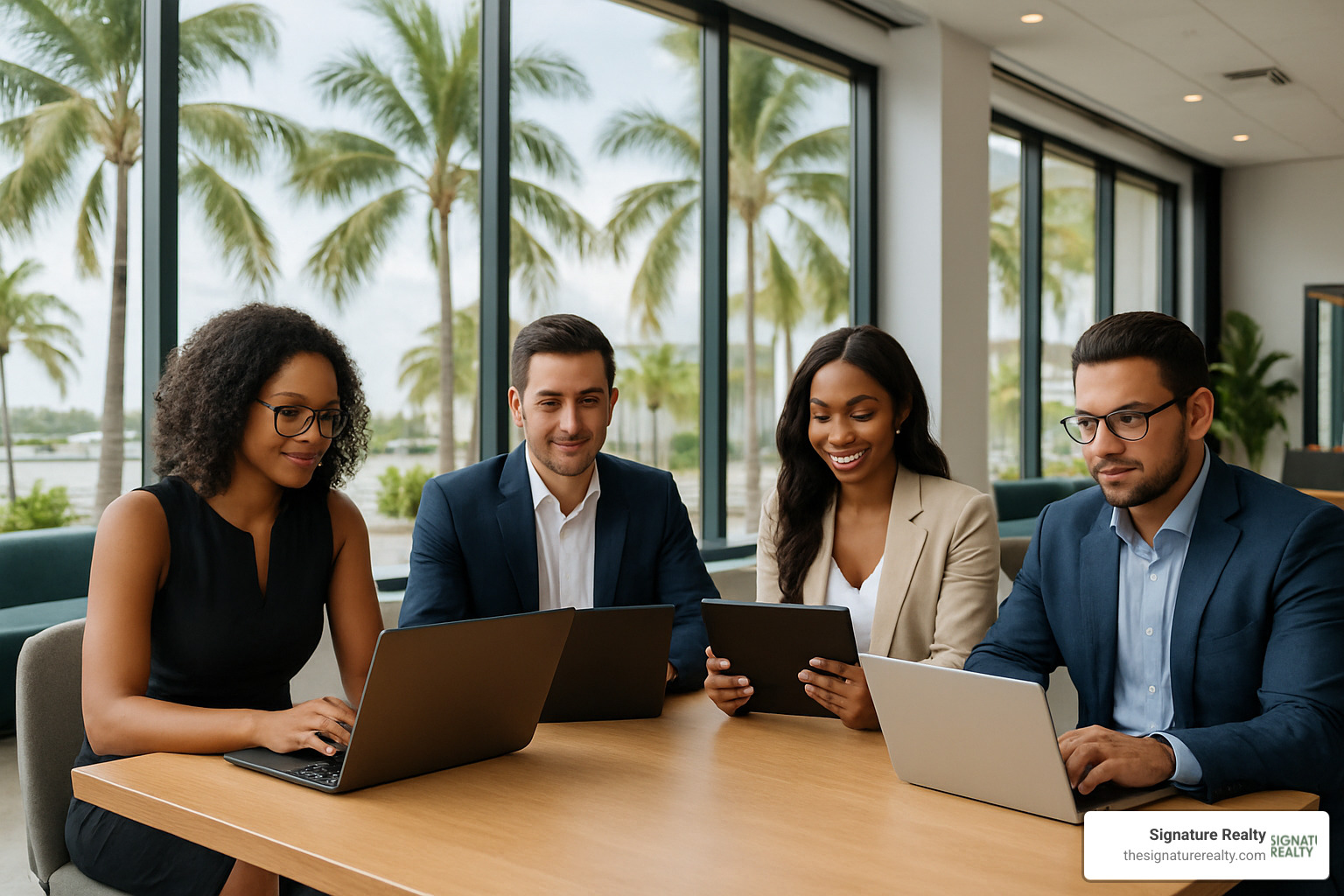 Miami business professionals using virtual office services - Virtual offices Miami