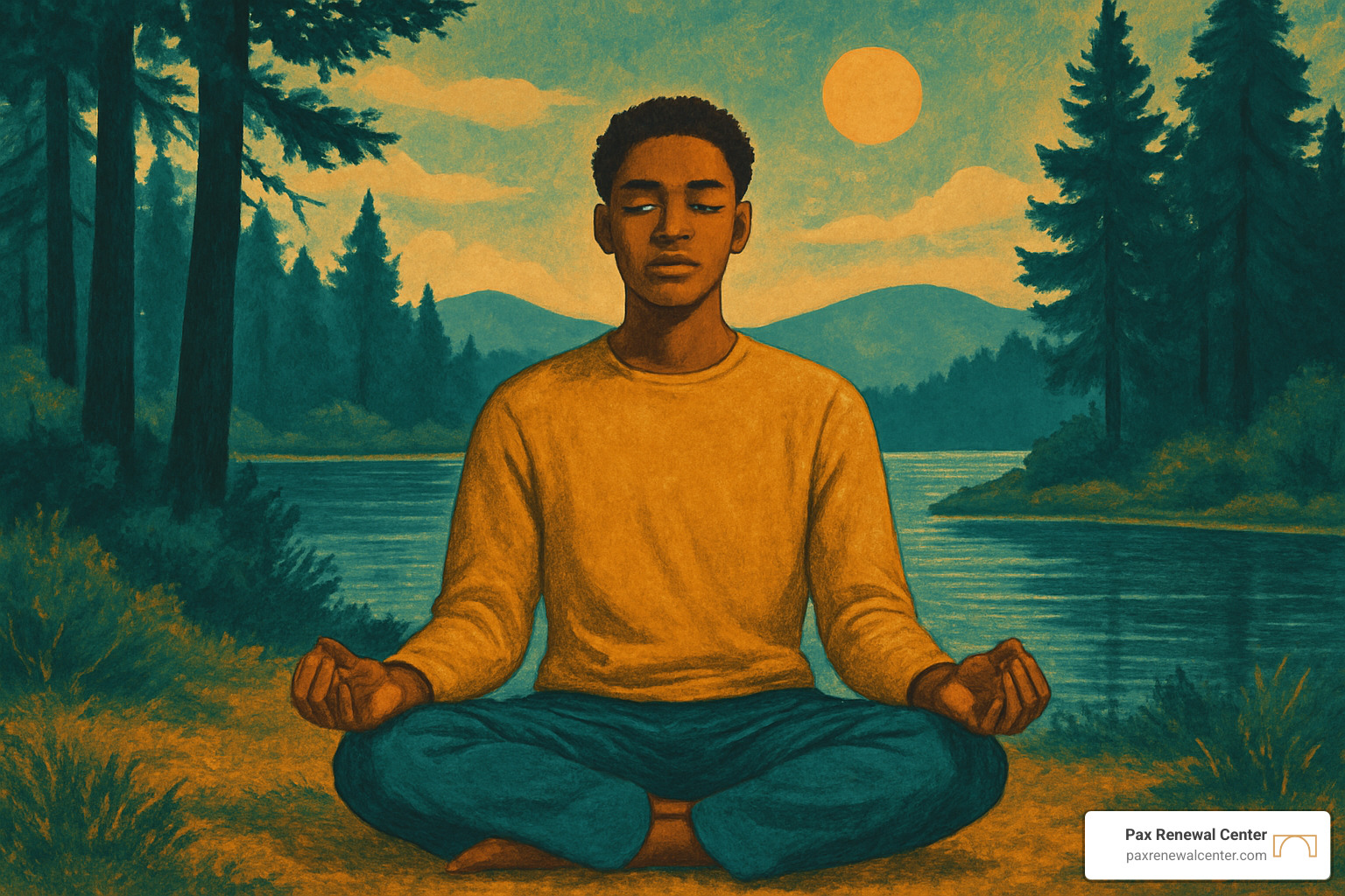 person meditating peacefully in natural setting - counseling for life transitions