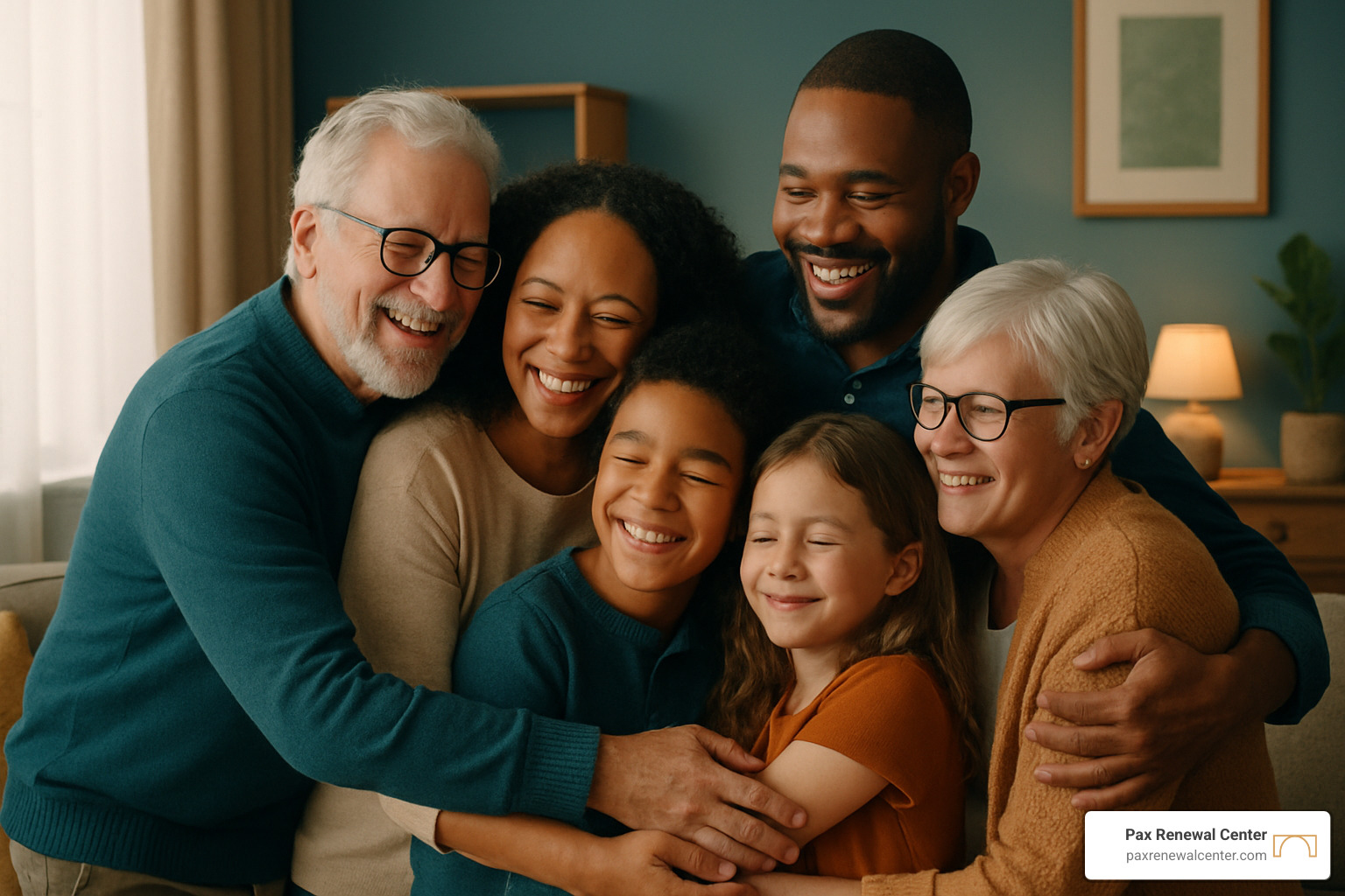 multigenerational family embracing with warmth and support - counseling for life transitions
