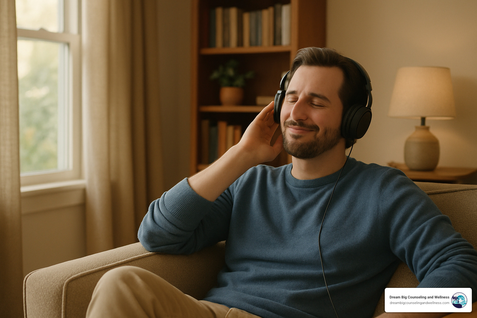 relaxed person listening to music - safe and sound protocol