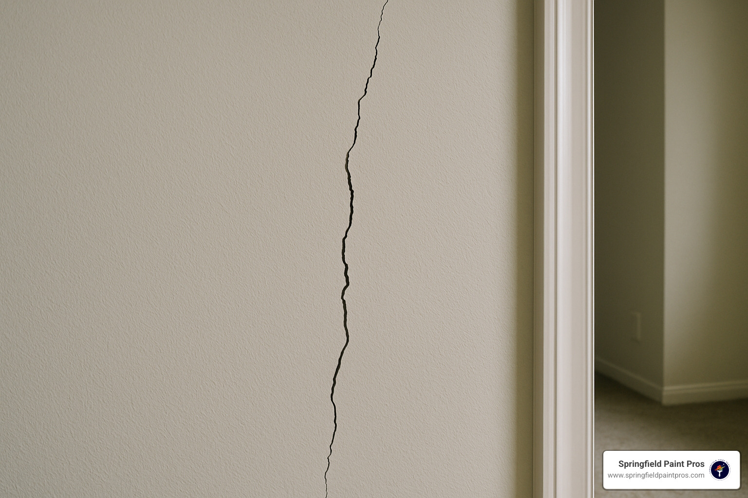 crack spreading over time - drywall repair springfield