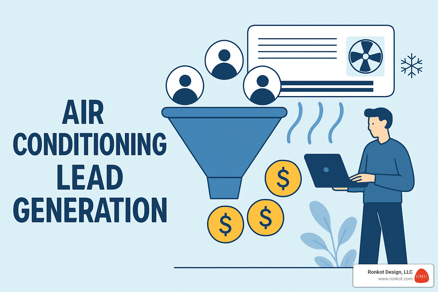 Google Map Pack showing local HVAC businesses - air conditioning lead generation