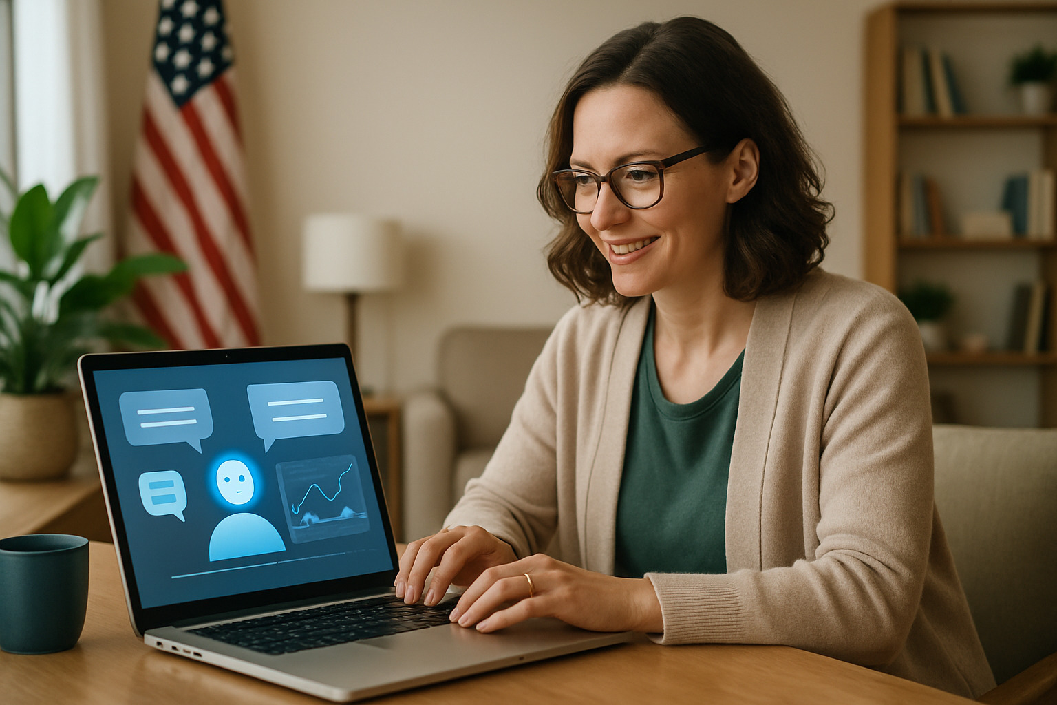 therapist working remotely with ai assistance - ai therapy therapist working remotely with ai assistance - ai therapy