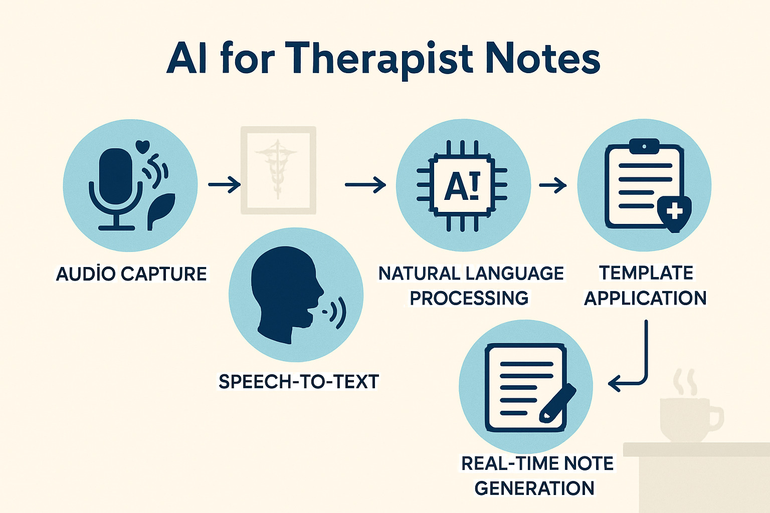 AI workflow diagram - ai for therapist notes