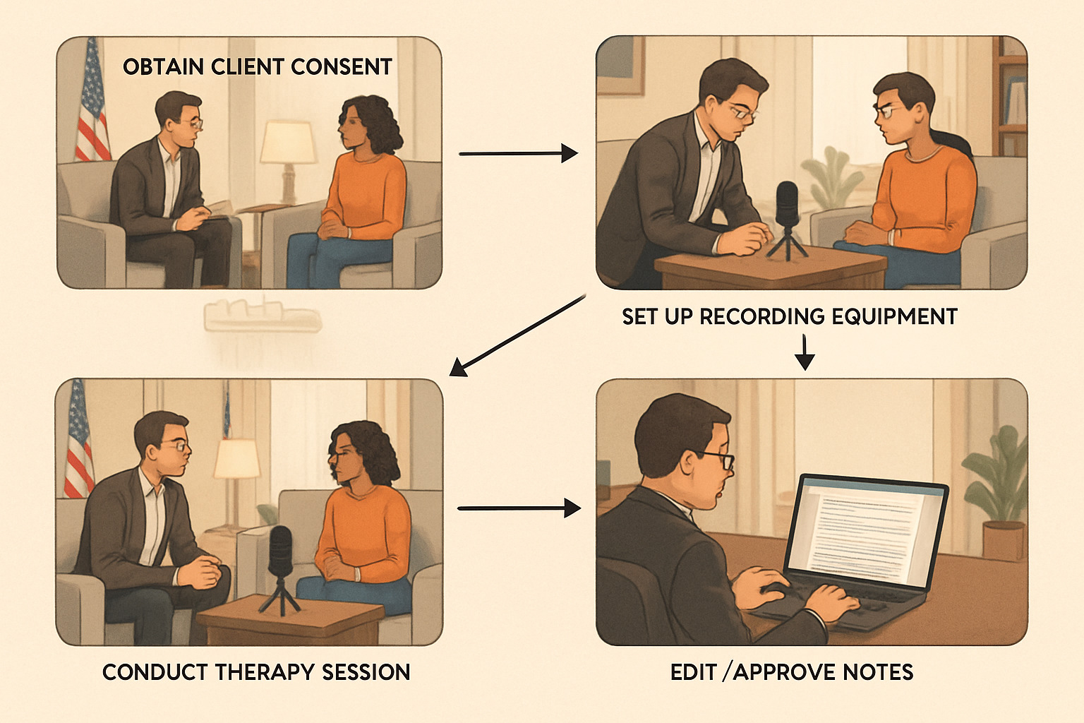 getting started workflow - ai for therapist notes
