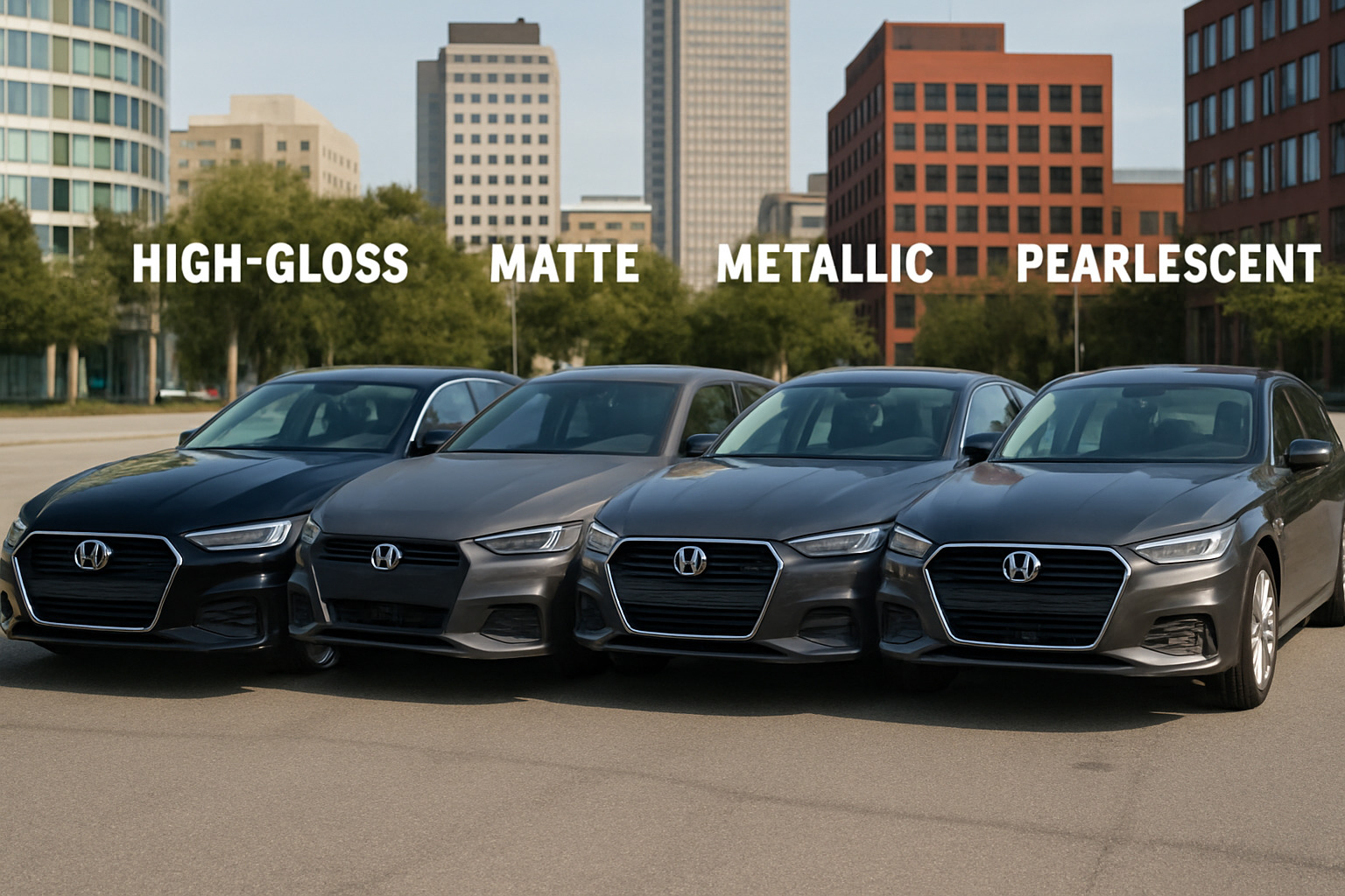 side-by-side comparison of different paint finishes on luxury cars - best luxury car colors