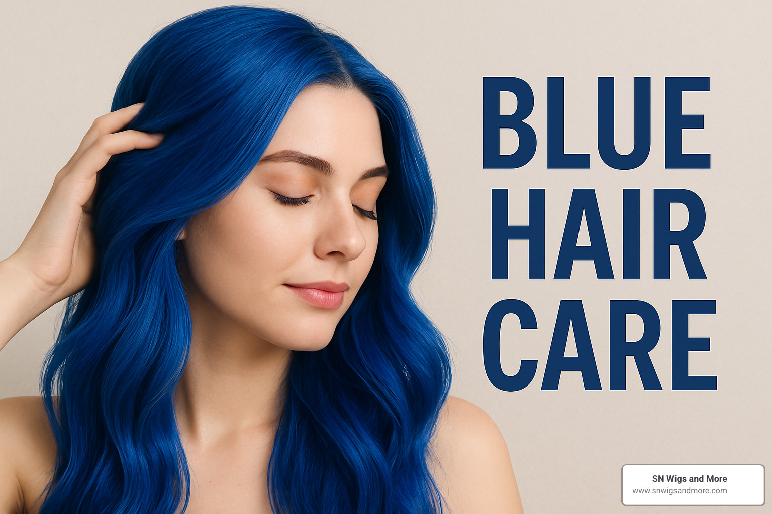 curated collection of blue hair care products including sulfate-free shampoos, color-depositing masks, and UV protection sprays - blue hair care