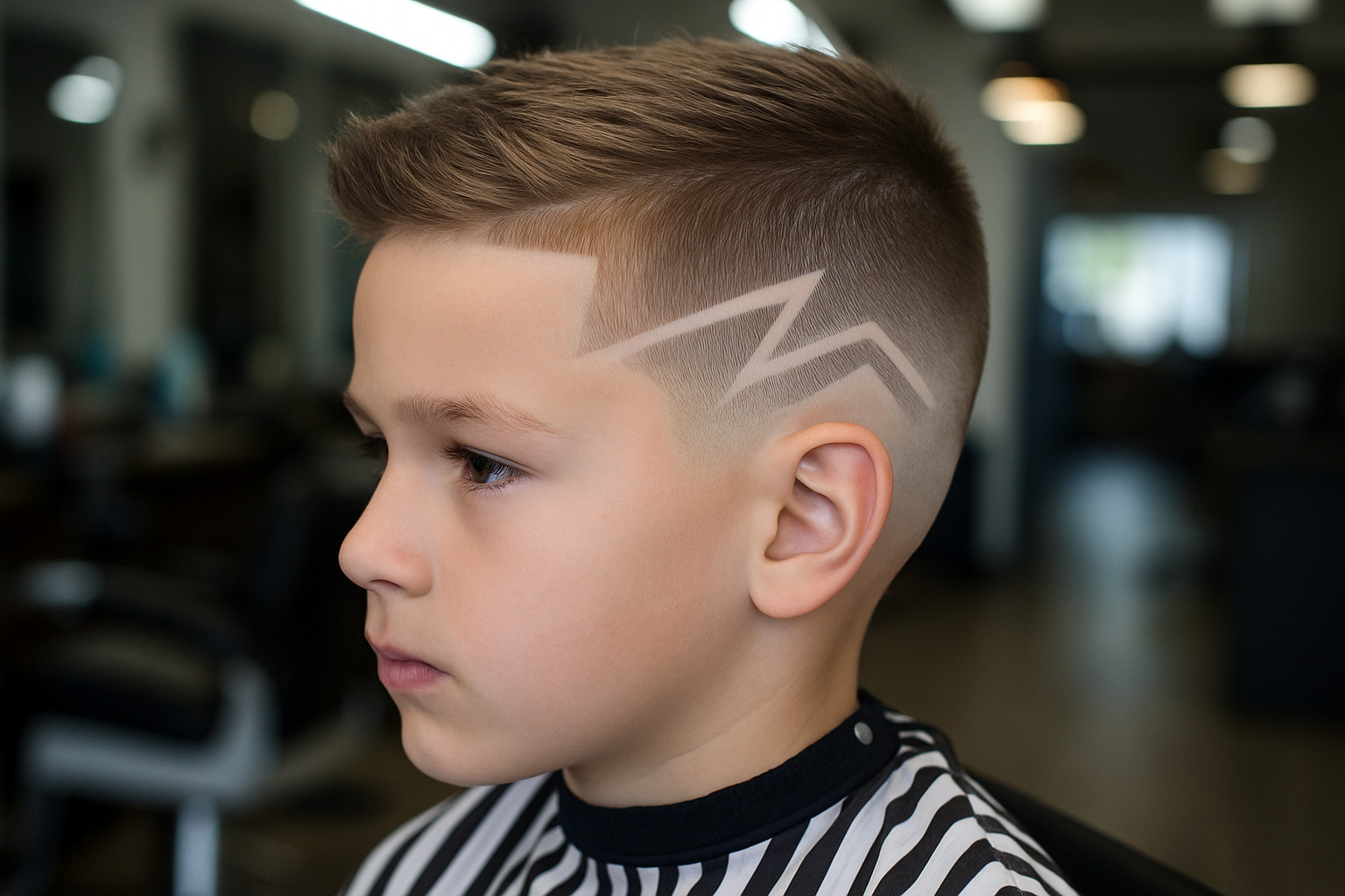 fade with design - boys haircuts