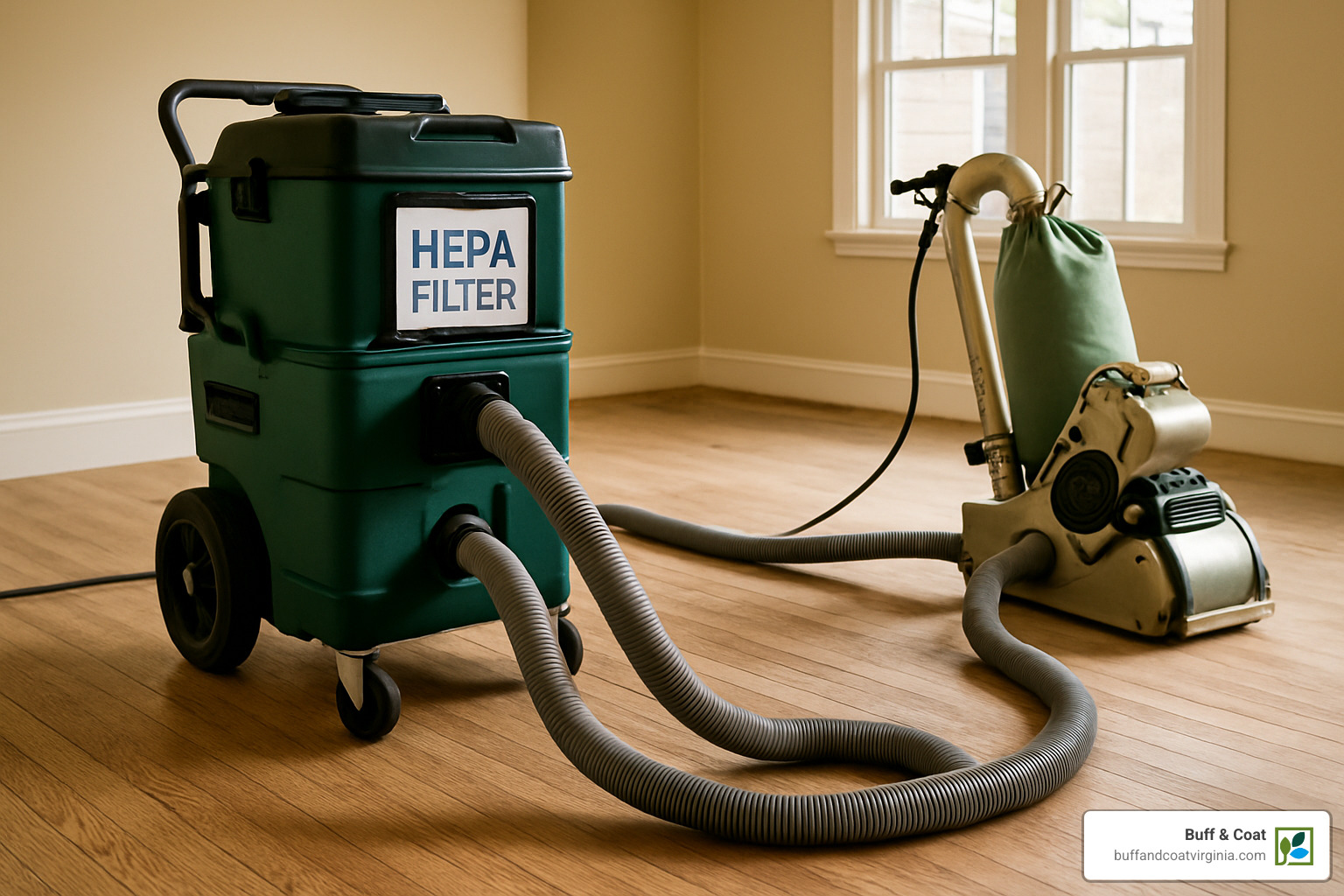 HEPA vacuum setup - dust free floor sanding near me HEPA vacuum setup - dust free floor sanding near me