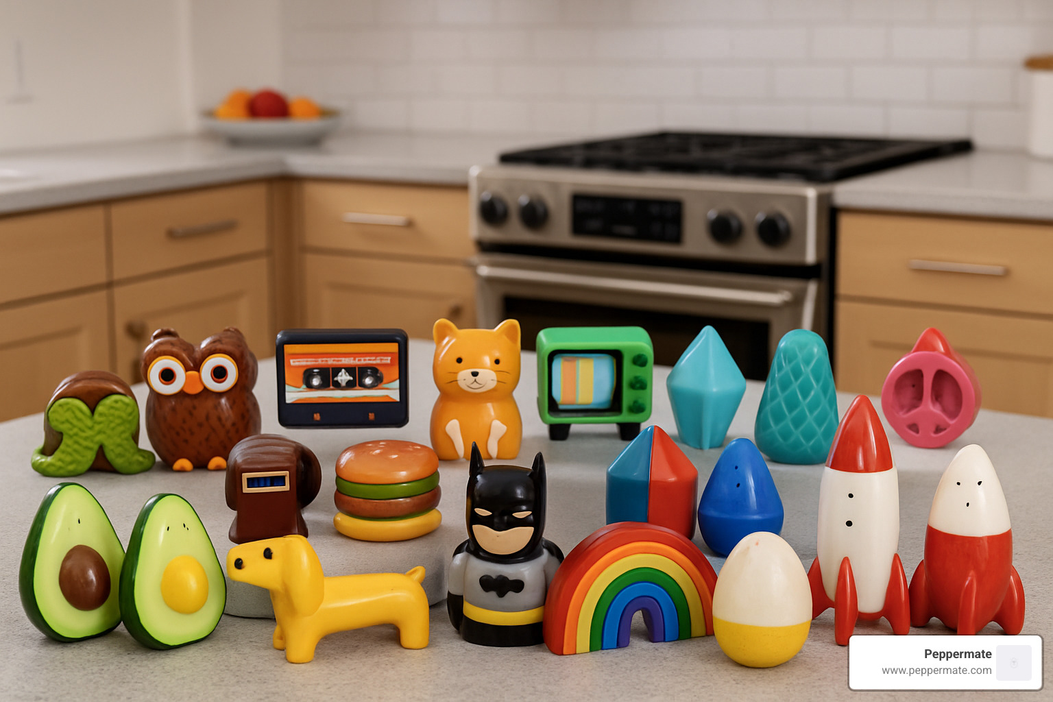 collection of the most popular funky salt and pepper shaker designs - funky unique salt and pepper shakers