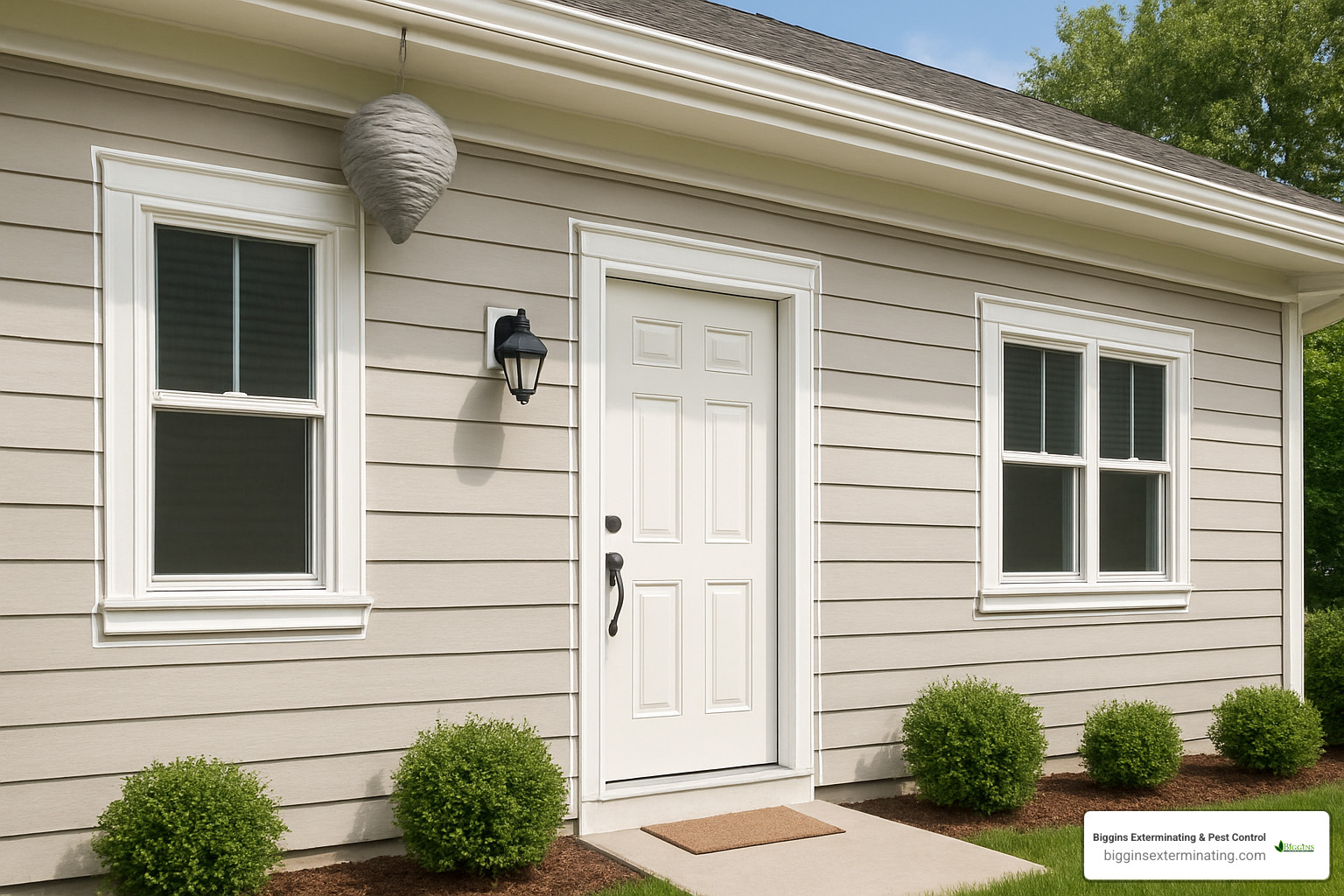 Property showing sealed entry points and wasp prevention measures - wasp treatment near me