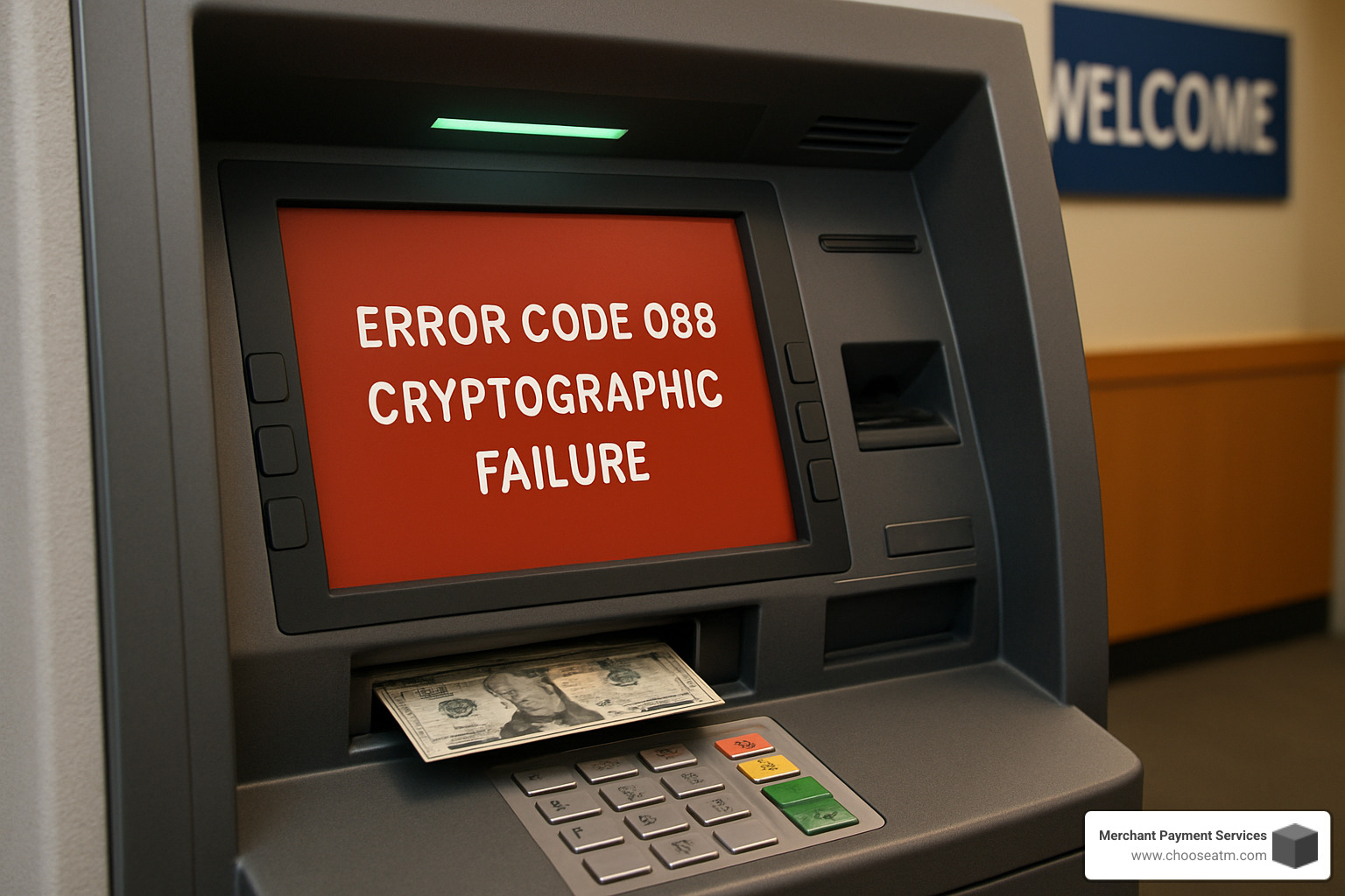 Confused customer facing ATM error code 088 on screen