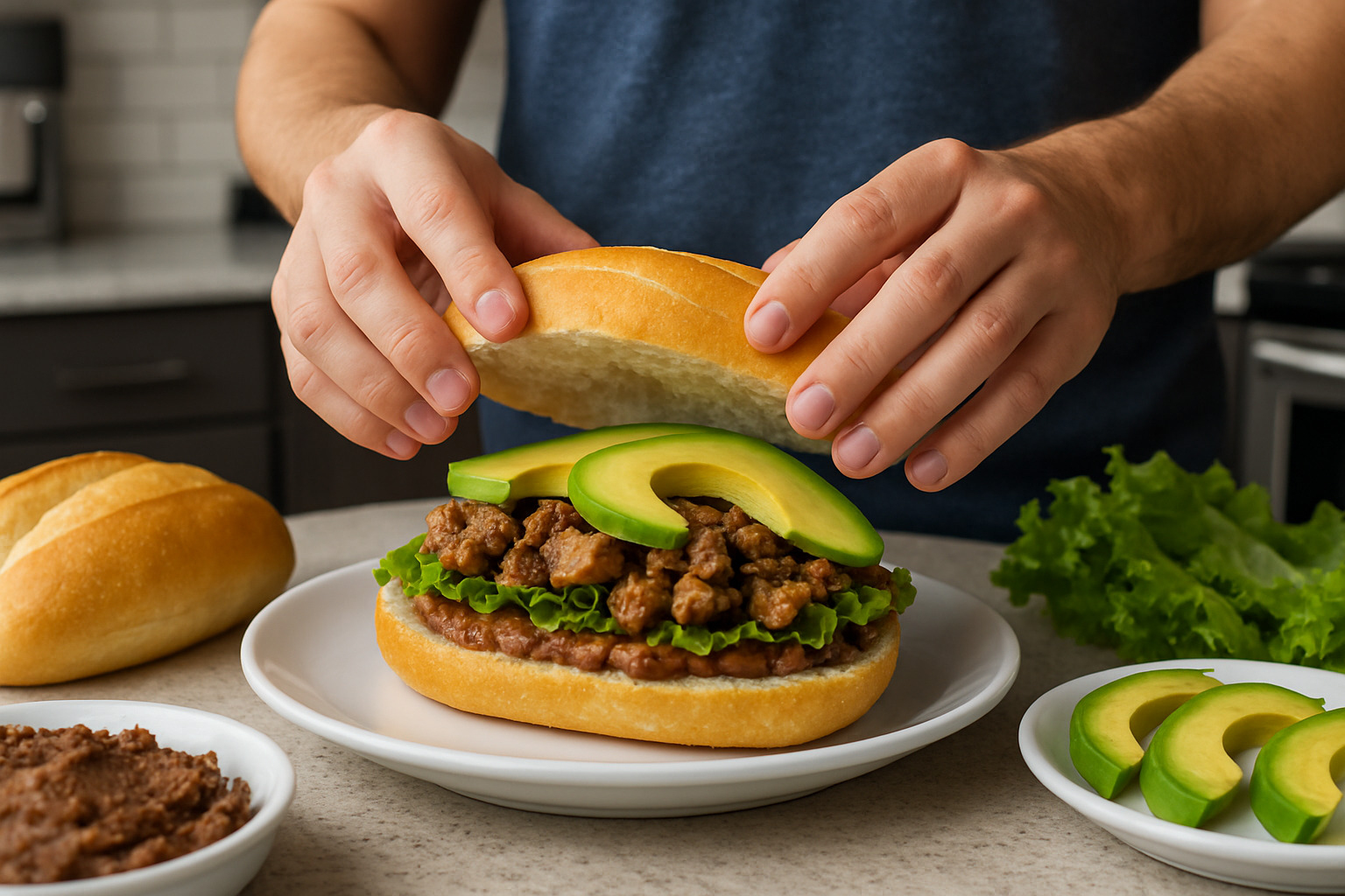 home assembly - mexican  tortas