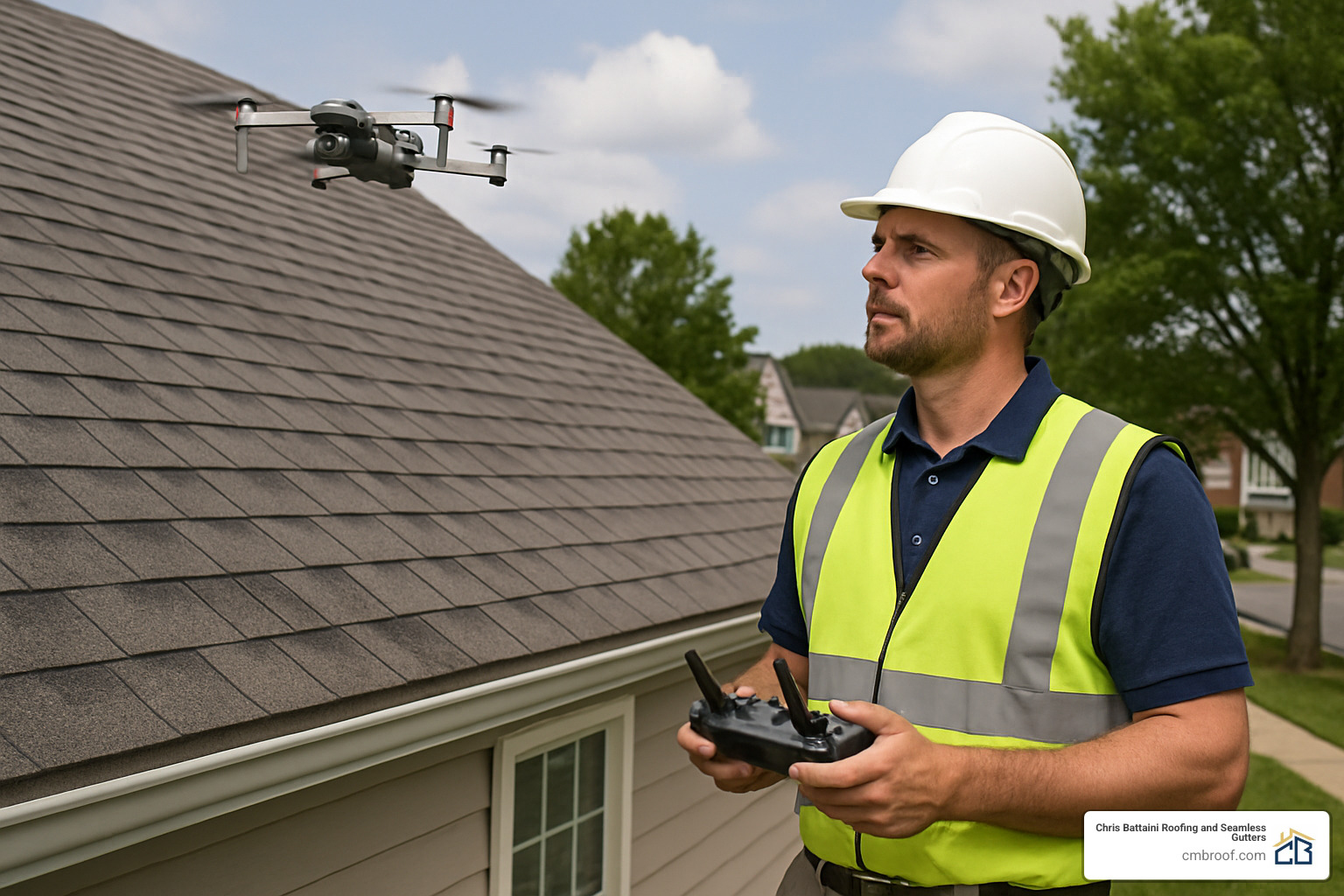 professional roof inspector using drone technology - residential roof inspection service