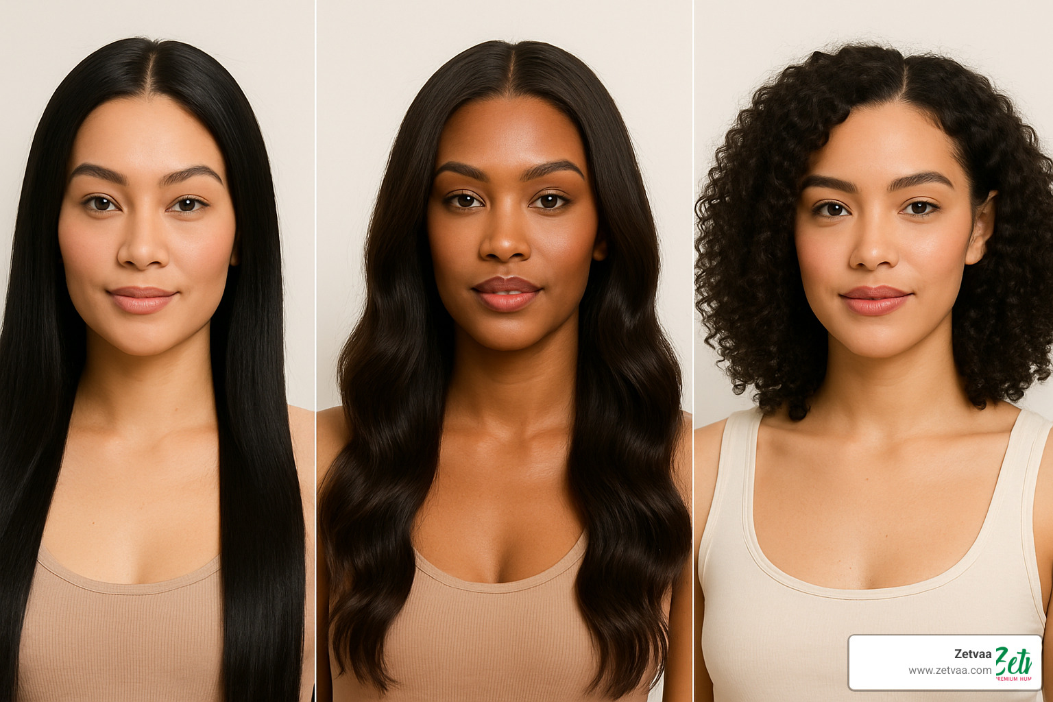 Side by side comparison of different glueless wig styles - glueless natural hair wigs