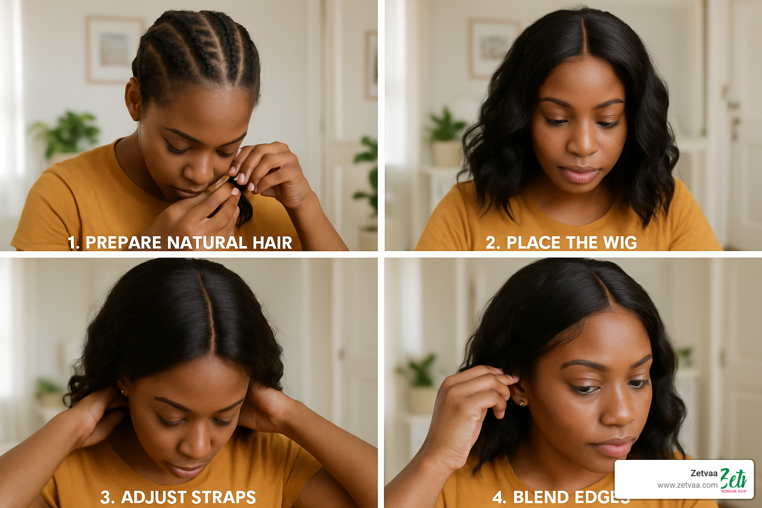 Step by step installation process of glueless wig - glueless natural hair wigs