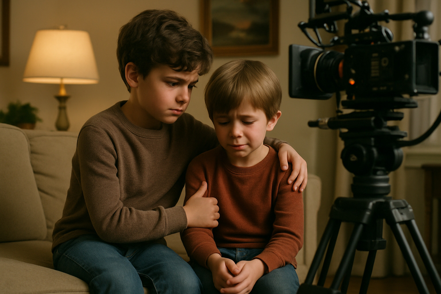 The Dalman brothers during an emotional family scene on set - good american family cast
