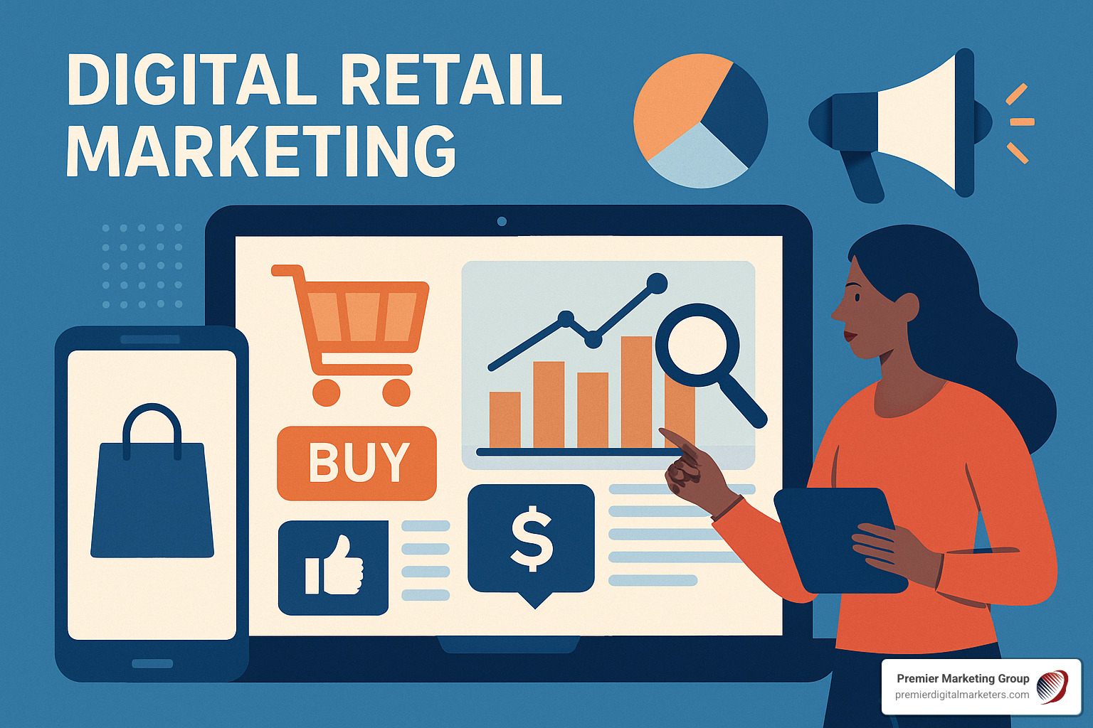 Analytics dashboard showing key retail metrics including conversion rates, customer acquisition costs, lifetime value, and channel performance with clear visualizations and trend lines - digital retail marketing