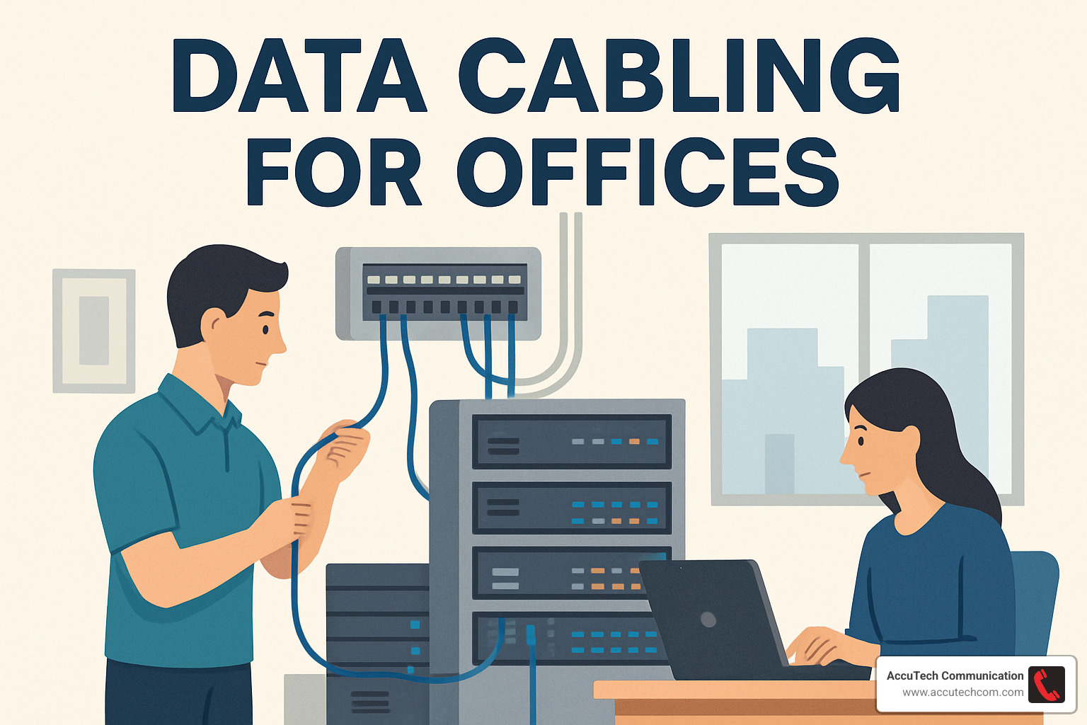 Handheld cable tester being used to diagnose network connectivity issues - Data cabling for offices