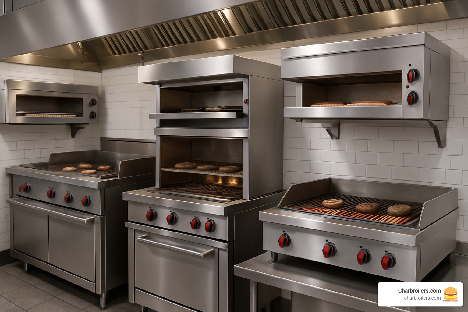 various types of commercial broilers in kitchen setting - commercial broiler