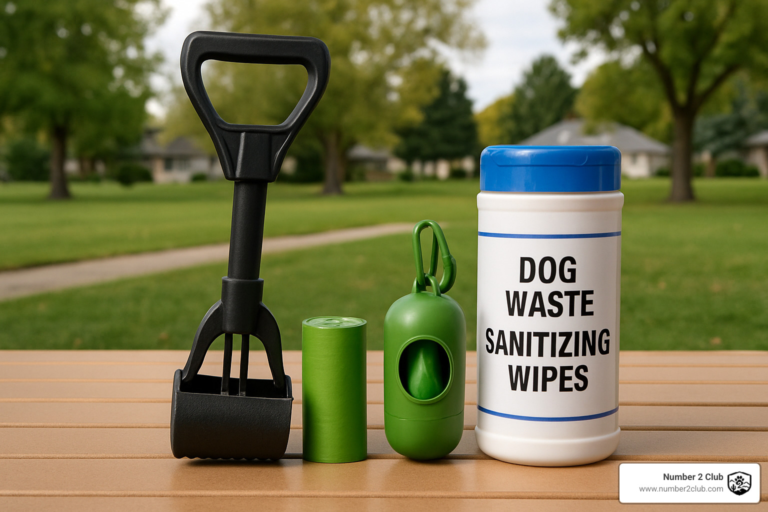 Essential dog waste cleanup tools including pooper scoopers, biodegradable bags, dispensers, and sanitizing supplies - best way to pick up dog poop
