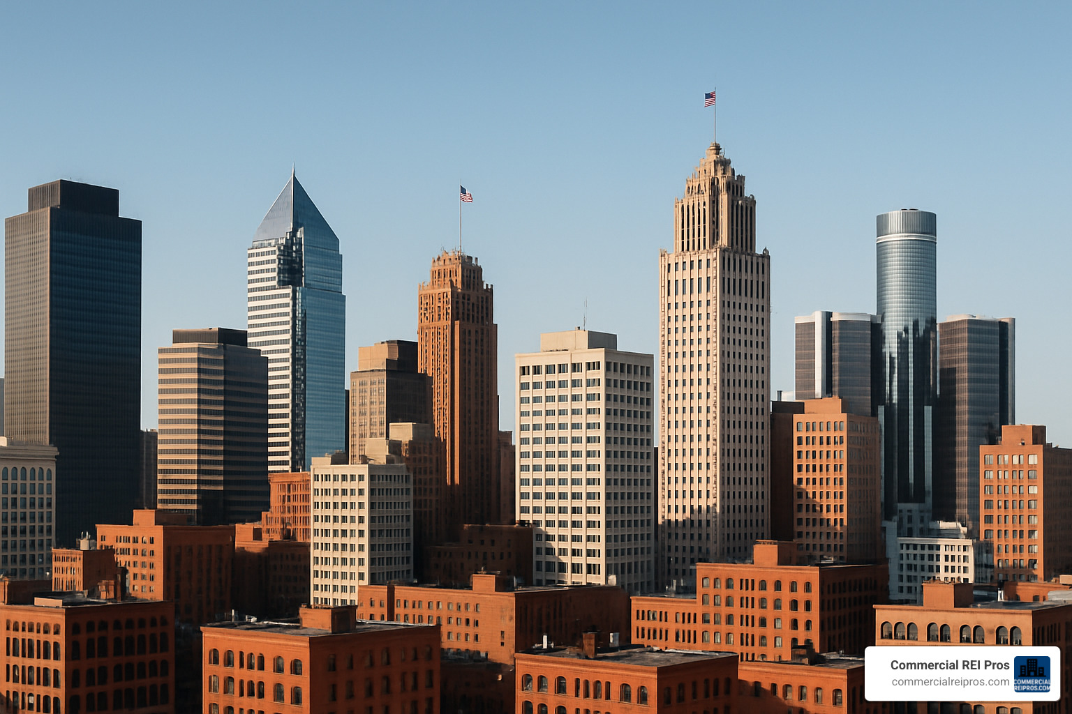 downtown Michigan commercial skyline - sell commercial property as is