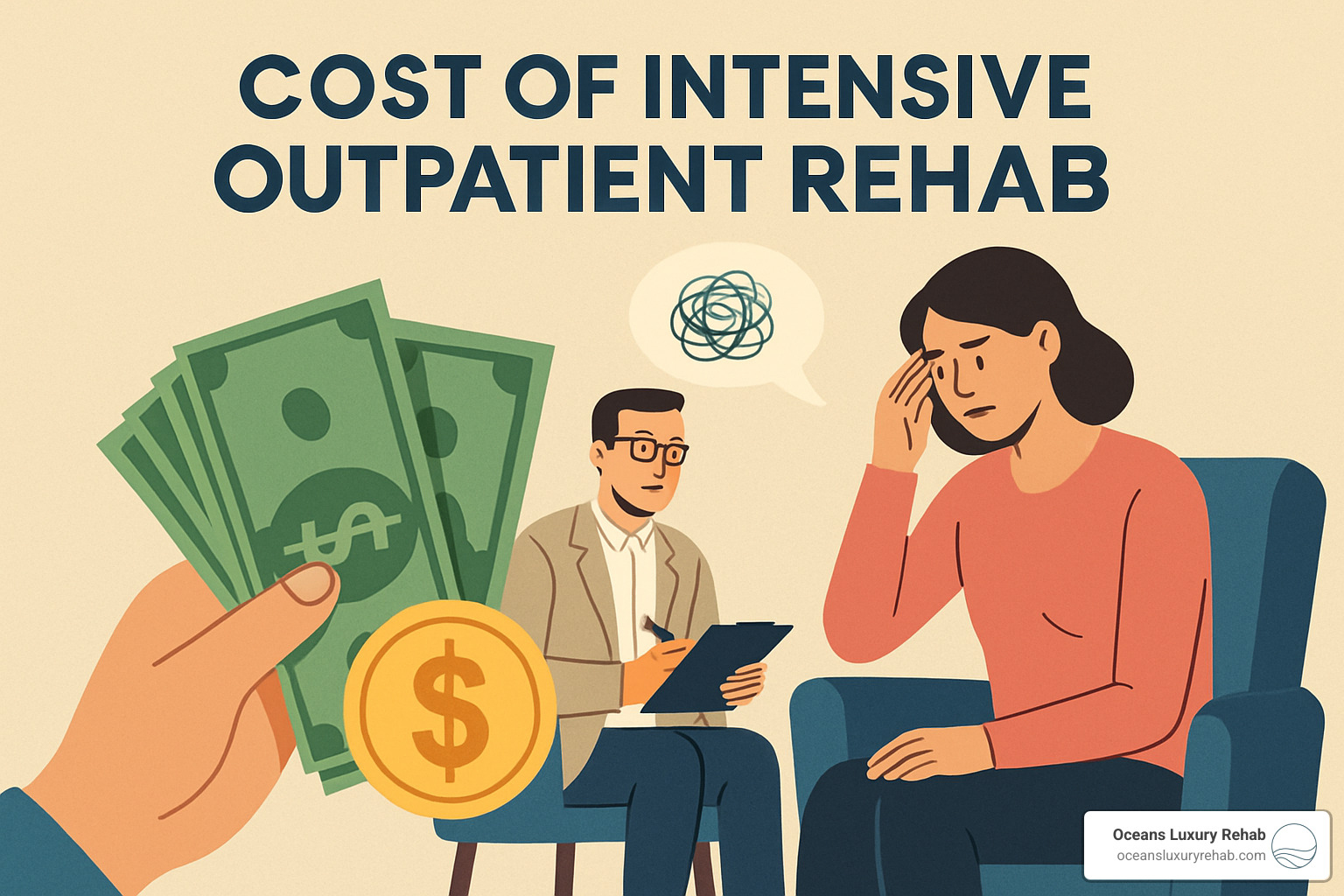 pie chart showing treatment modality cost comparison - cost of intensive outpatient rehab