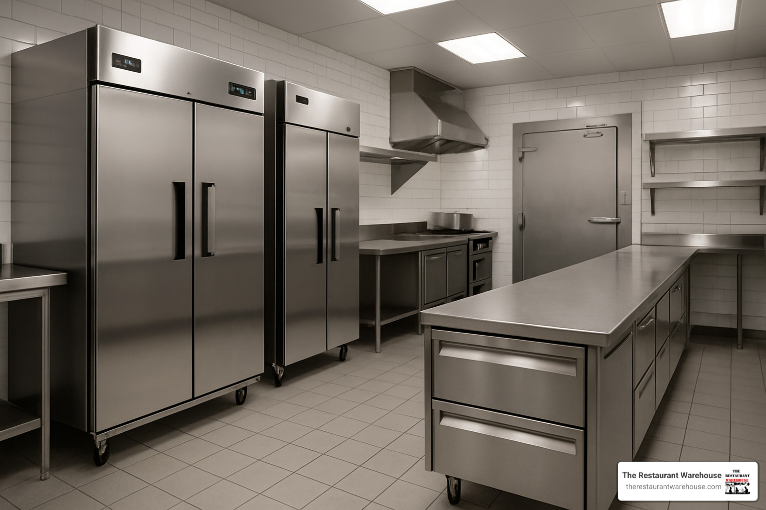 Commercial refrigeration equipment including reach-in coolers, prep tables, and walk-in freezers - lease restaurant equipment near me