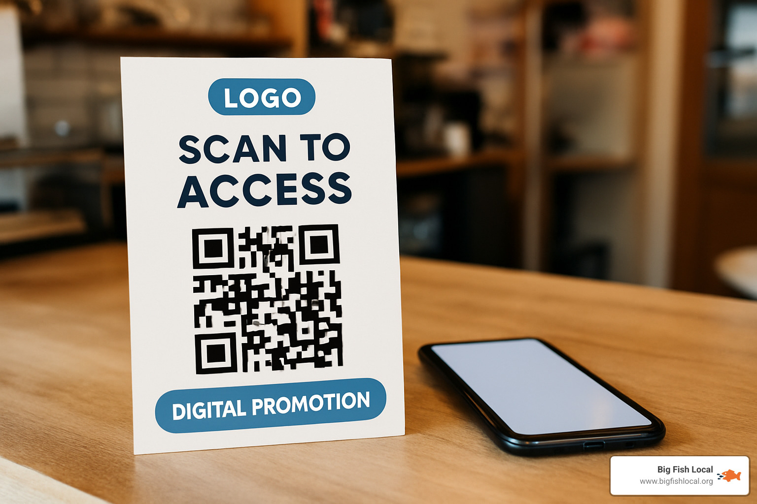 Flyer with QR code linking to digital promotion or website - how to reach hybrid customers with local digital marketing Flyer with QR code linking to digital promotion or website - how to reach hybrid customers with local digital marketing