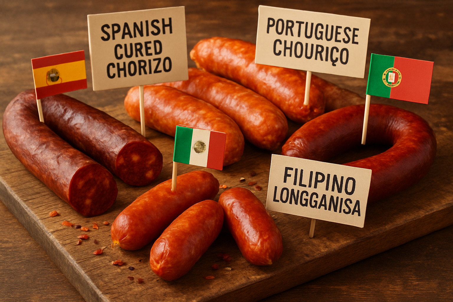 chorizo varieties from different countries - chorizo chorizo varieties from different countries - chorizo